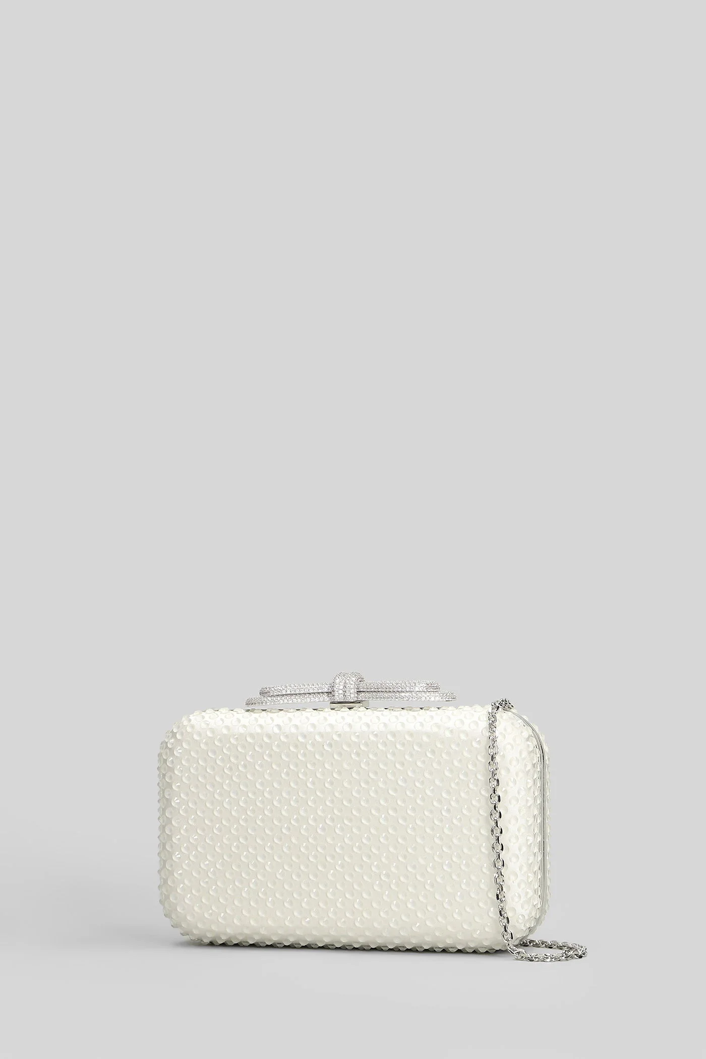 Clutch in white satin - Image 2