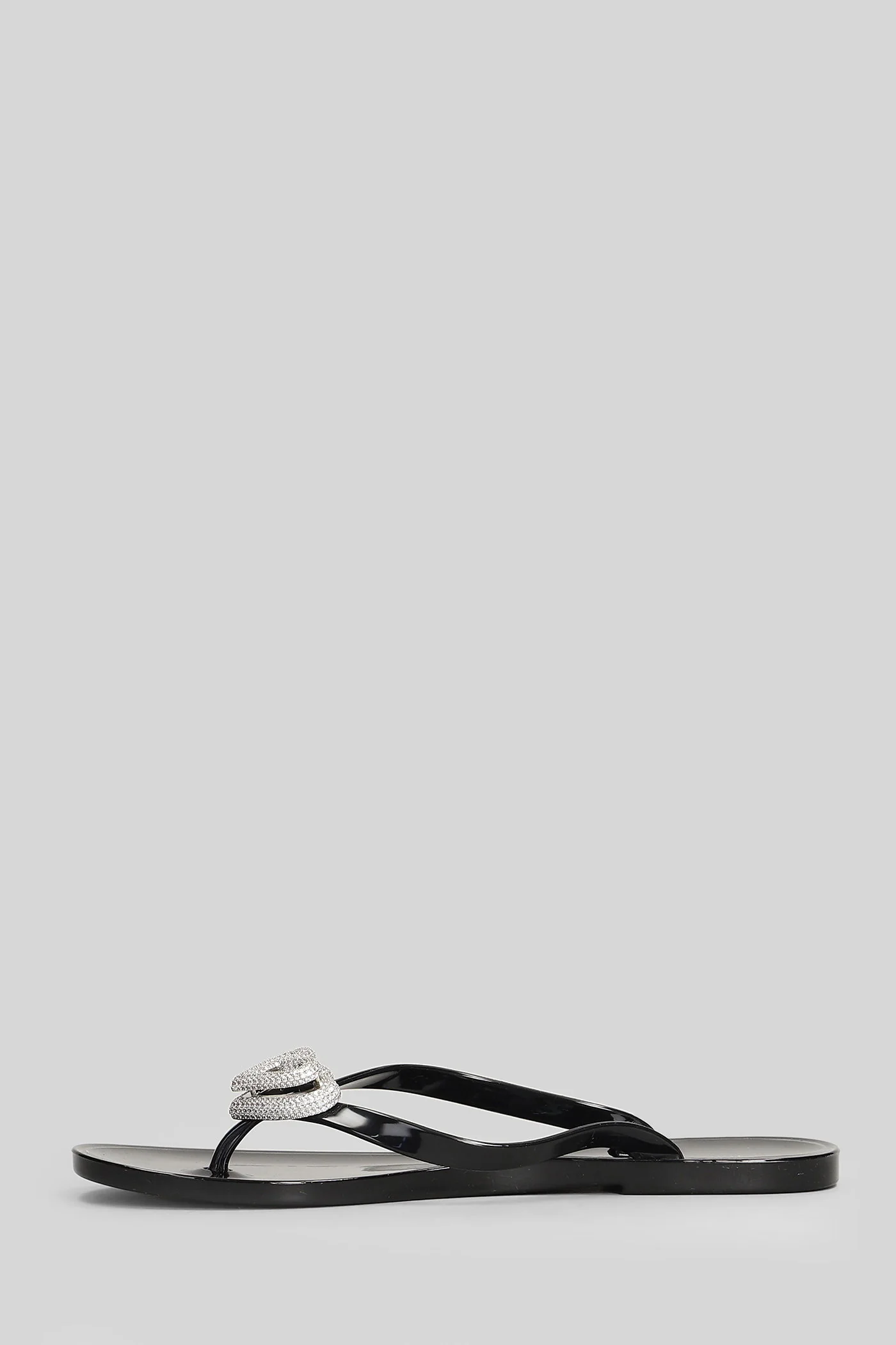 Flat sandal-slipper in black PVC - Image 3