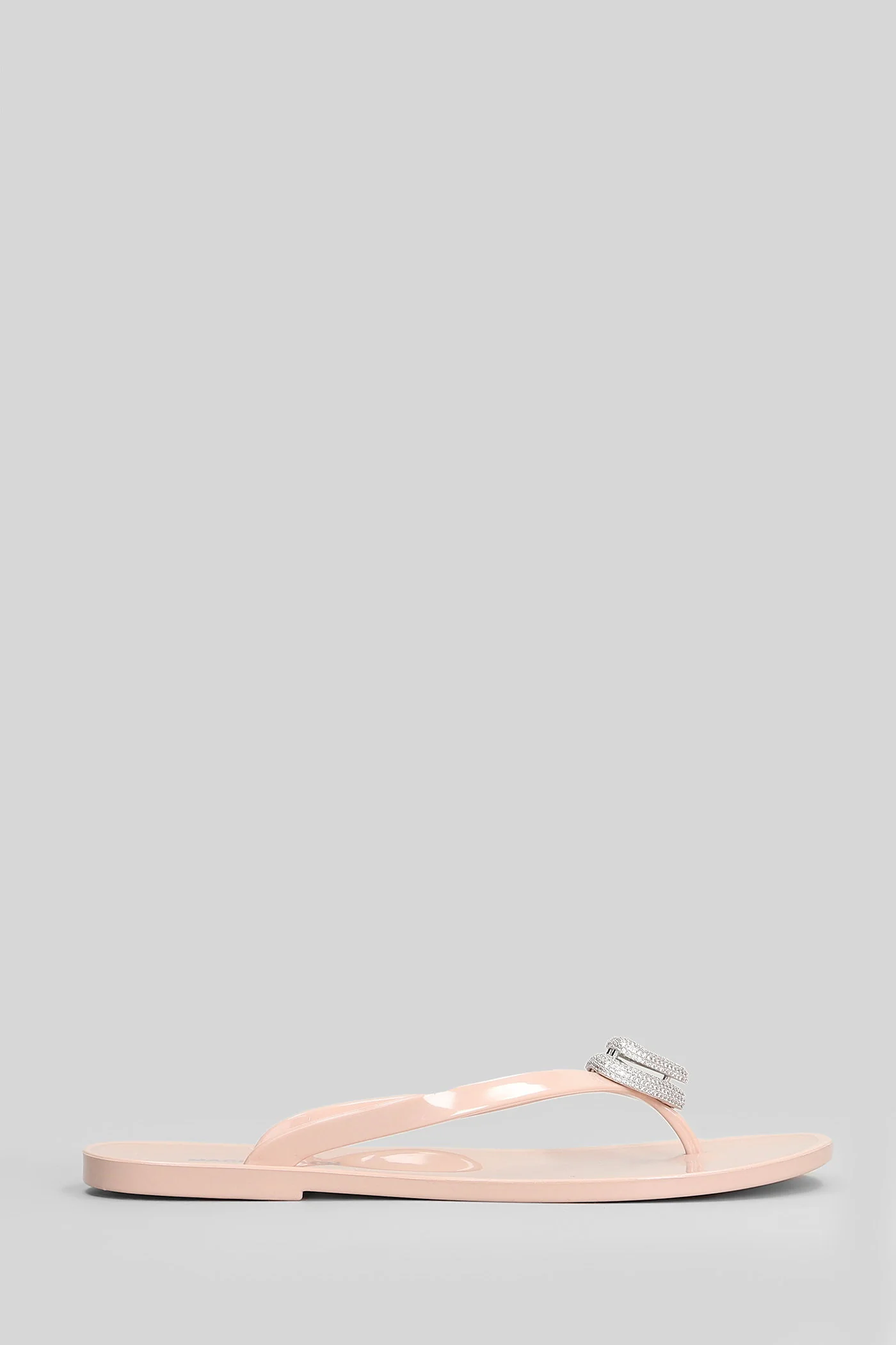 Flat sandal-slipper in rose-pink PVC