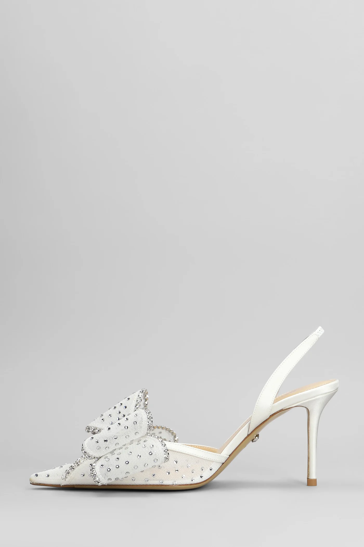 Pumps in white fabric - Image 3