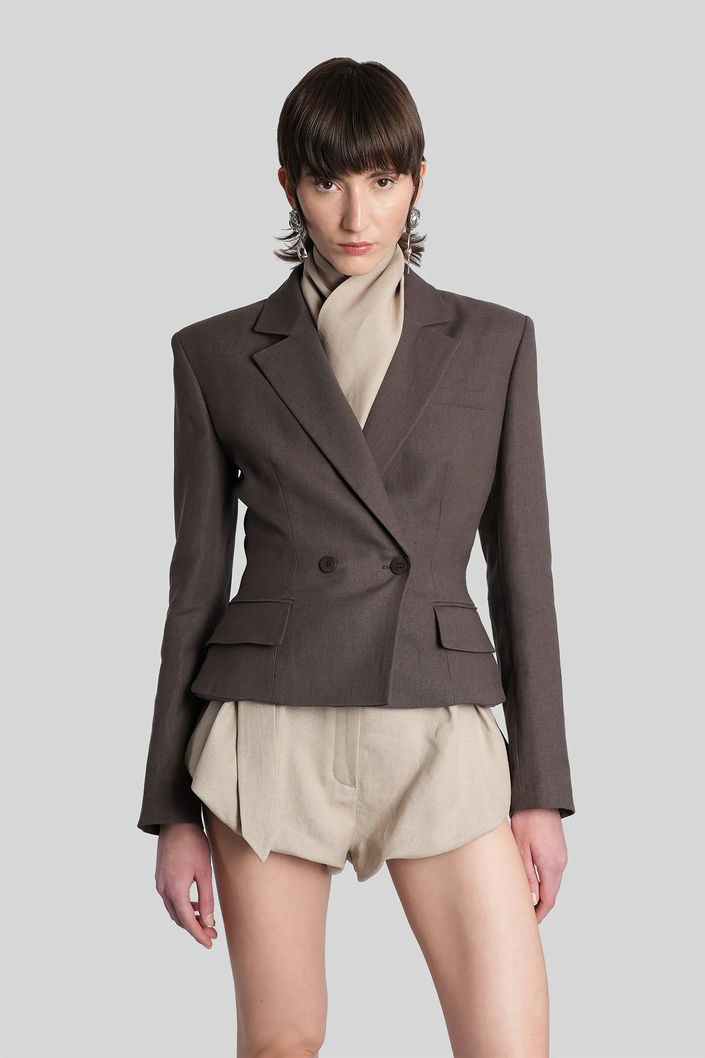 Blazer 01 Blazer in brown linen