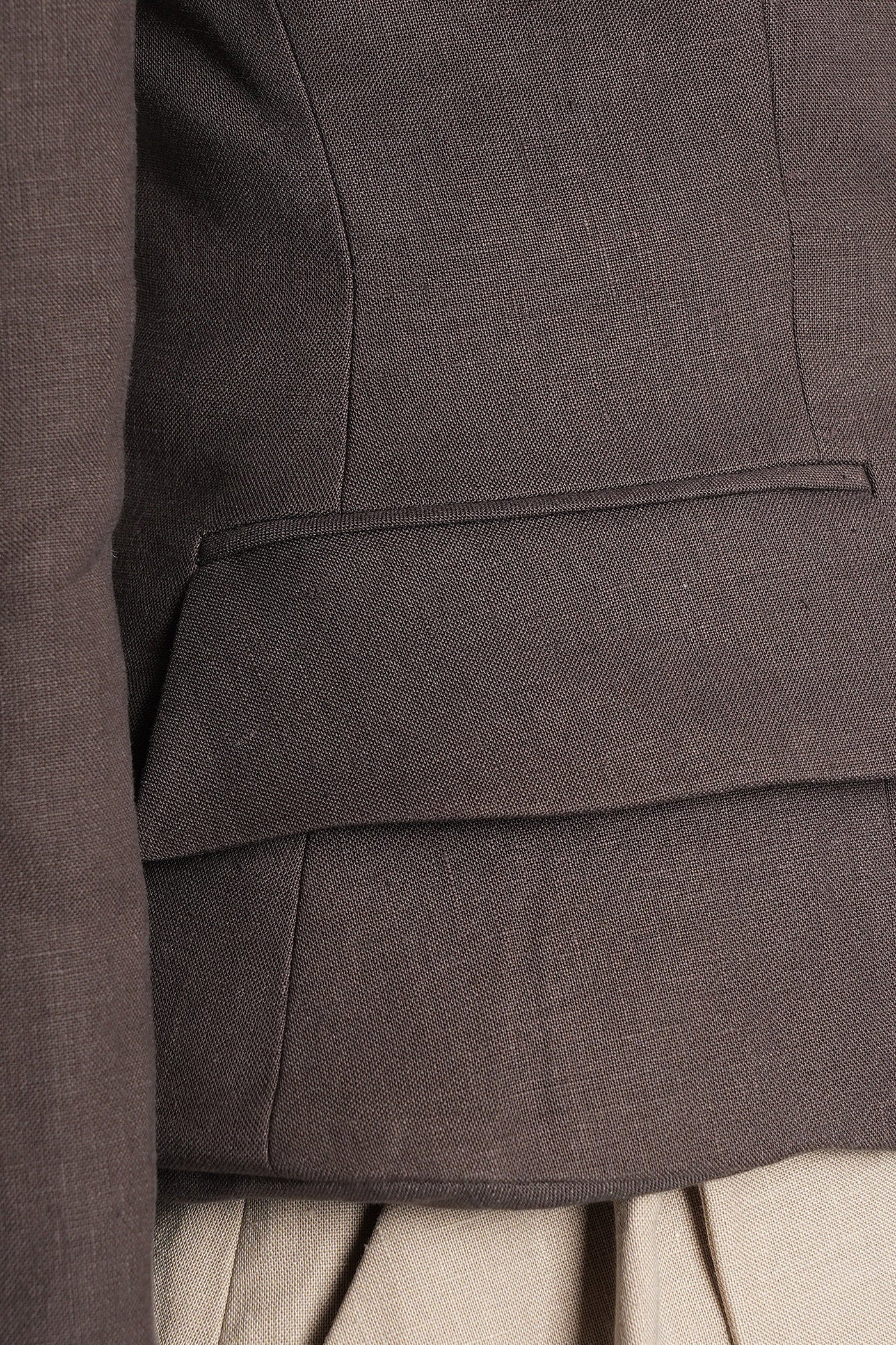 Blazer 01 Blazer in brown linen - Image 5