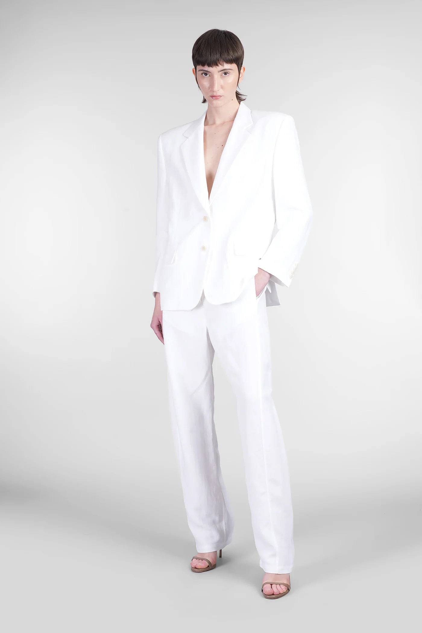 Blazer 01 Blazer in white viscose - Image 2