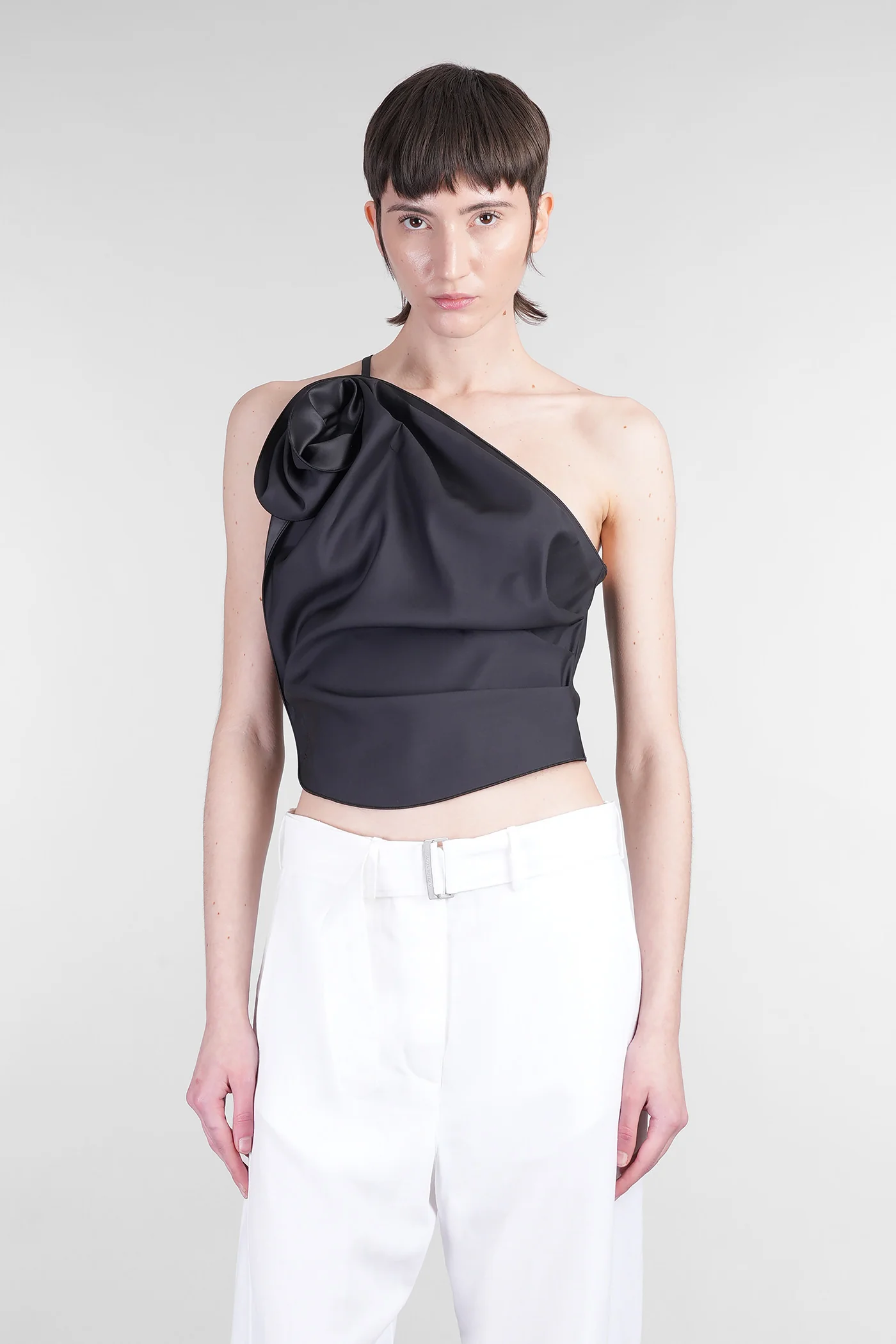Blouse 01 Topwear in black wool
