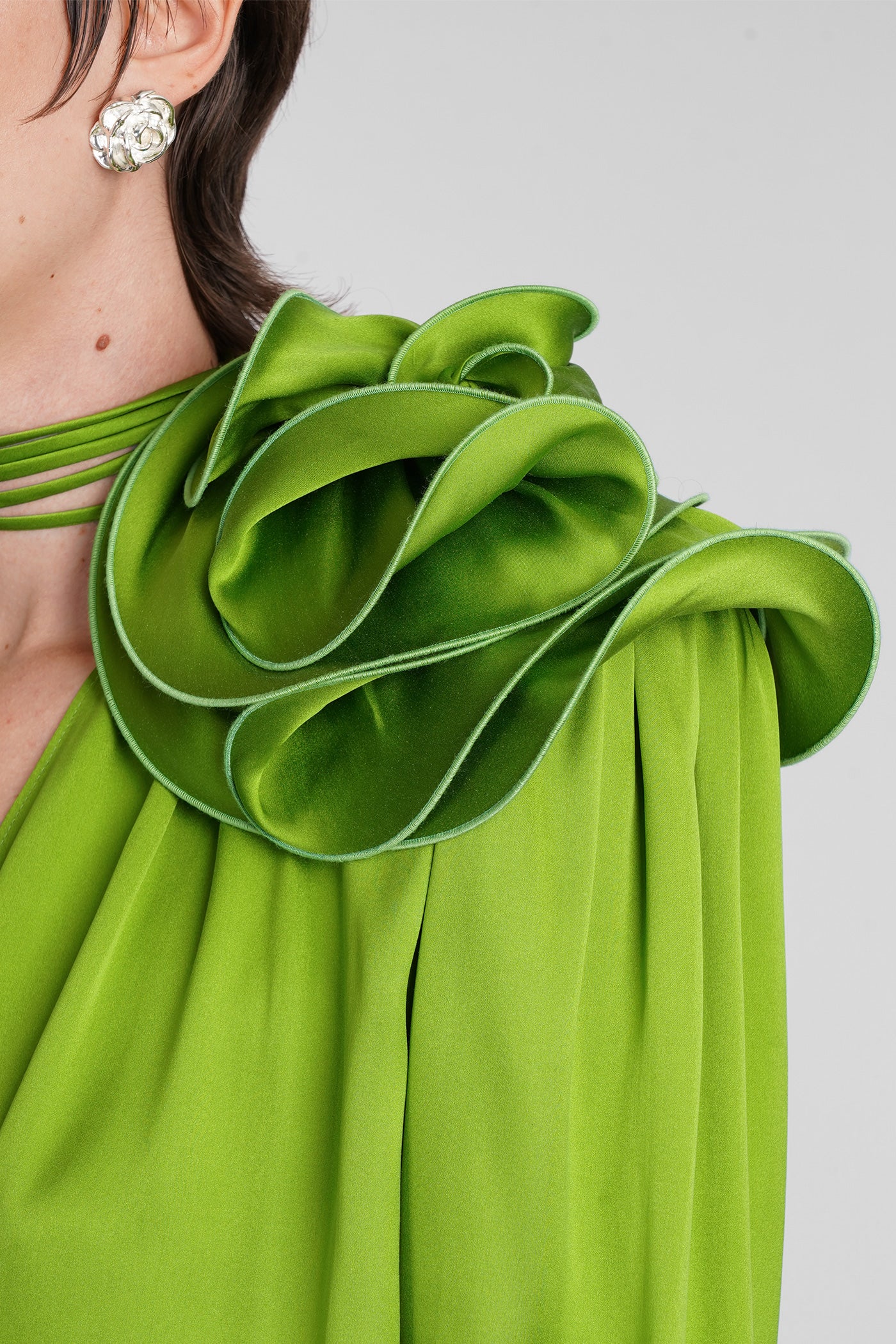 Blouse in green silk - Image 5