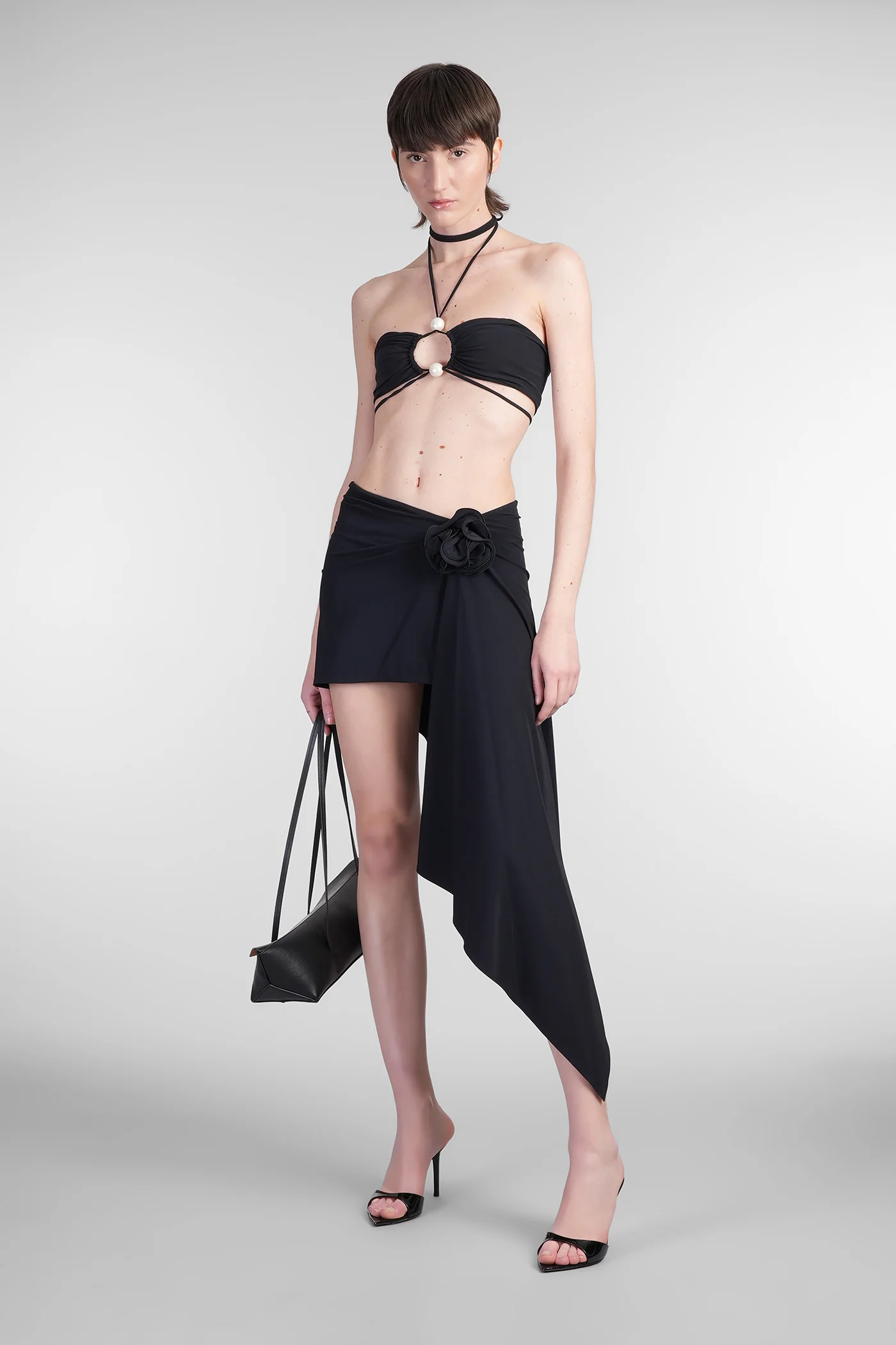 Bottom 05 Skirt in black polyamide - Image 2