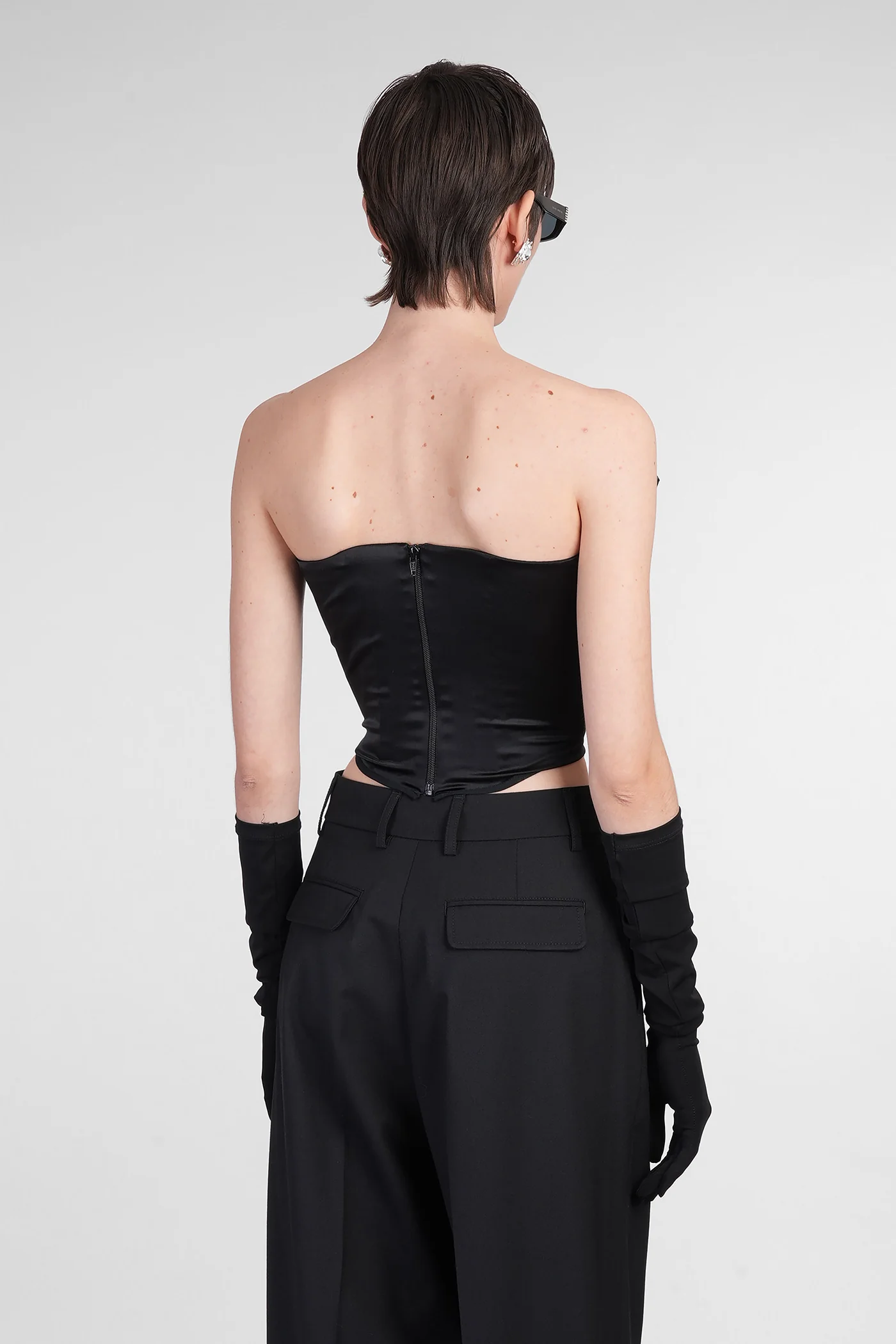 Corset 01 Topwear in black silk - Image 3