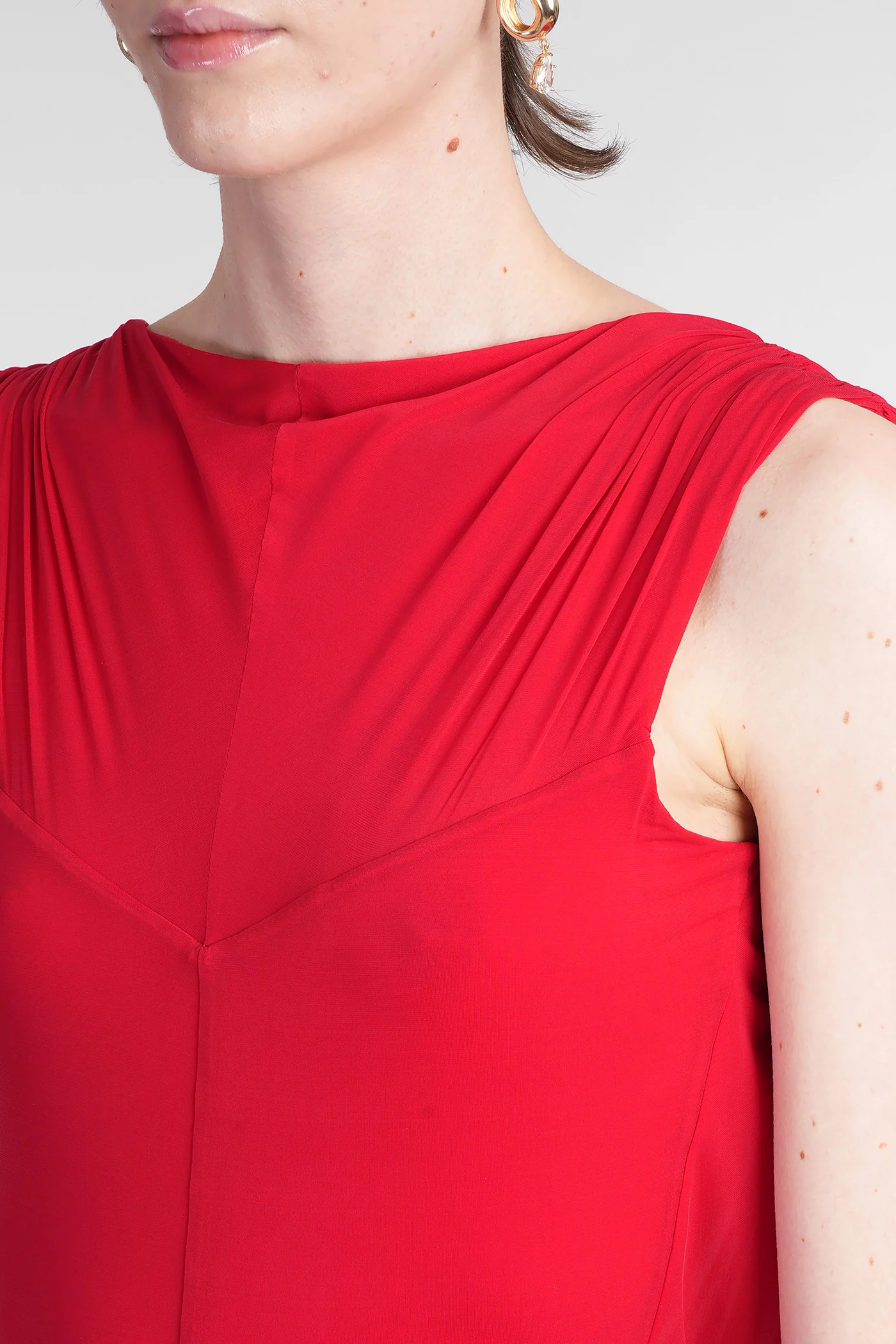 Dress 11 Long dress in red polyamide polyester - Image 5