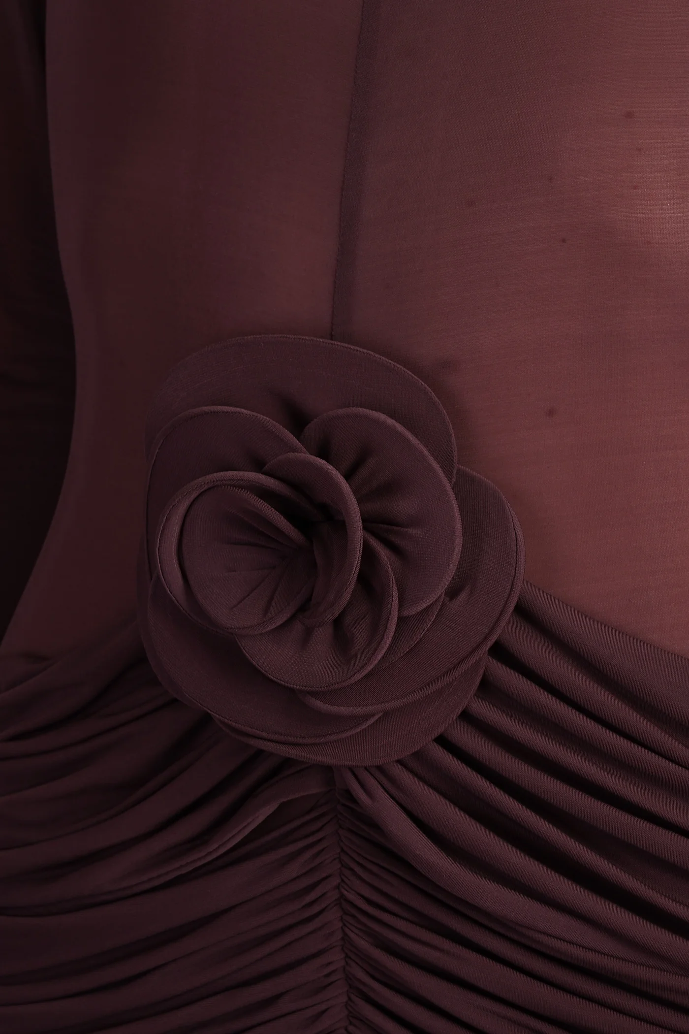 Dress woman in bordeaux polyamide polyester - Image 5