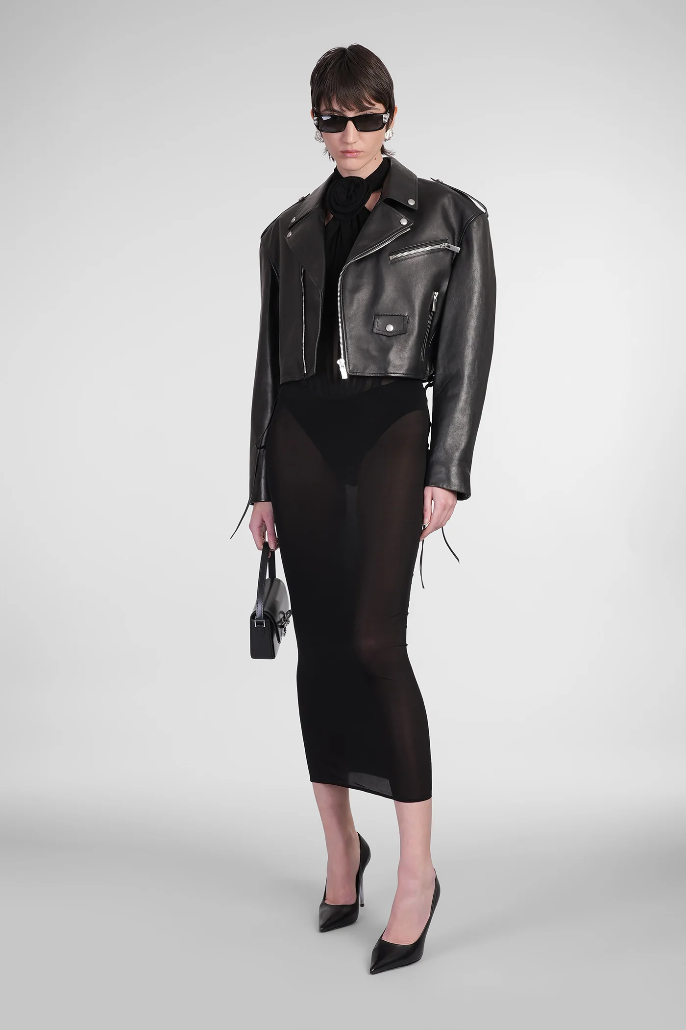 Leather 07 Biker jacket in black leather - Image 2