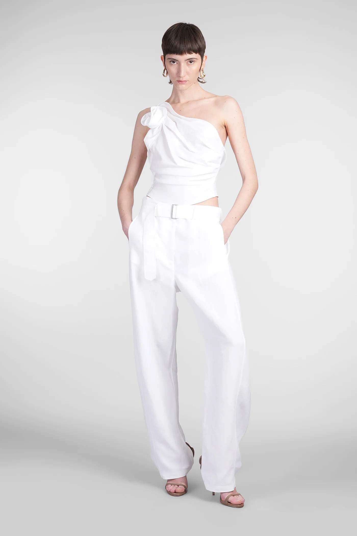 Pants 02 Pants in white viscose - Image 2