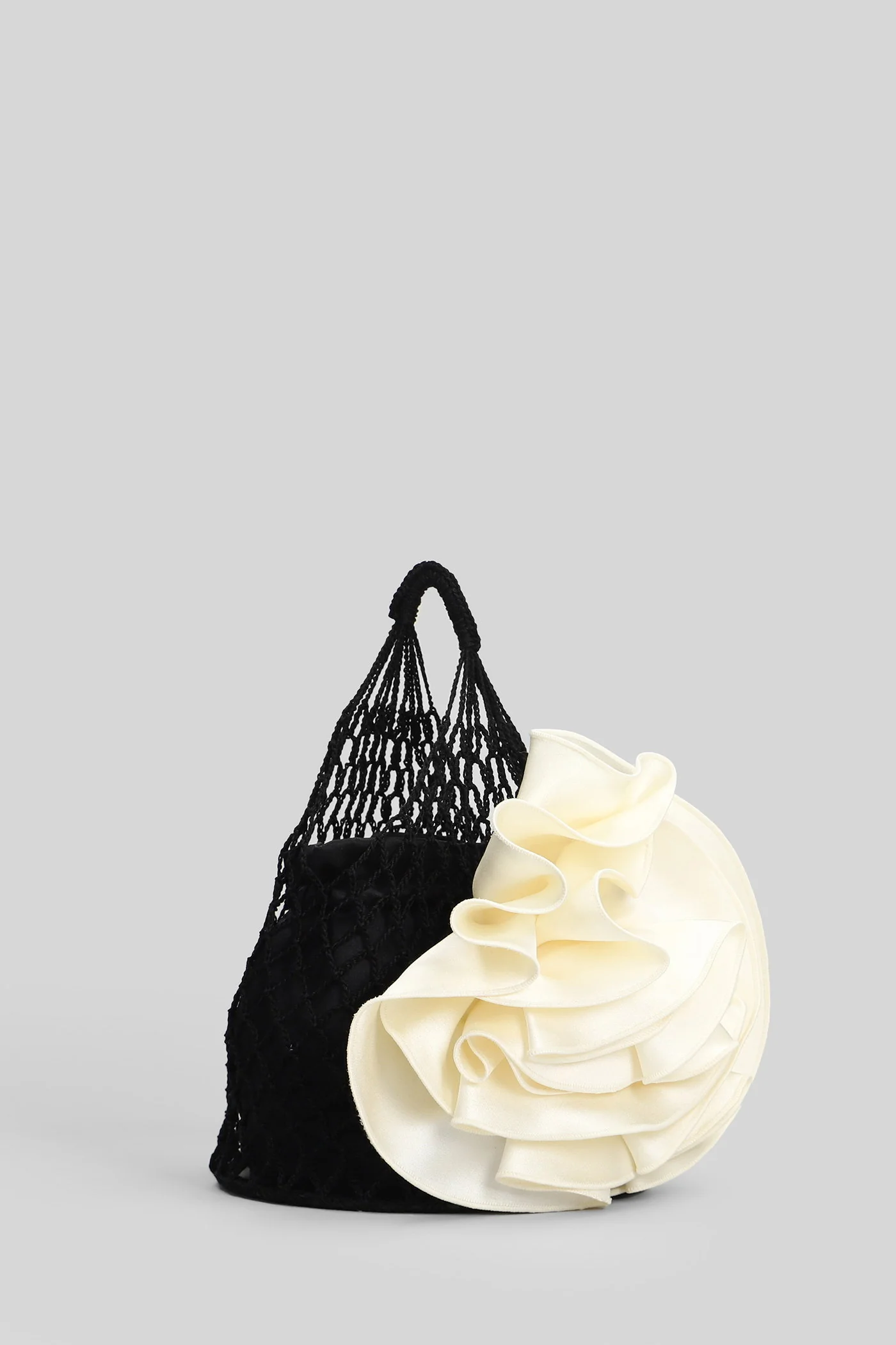 Small devana Hand bag in black cotton - Image 2