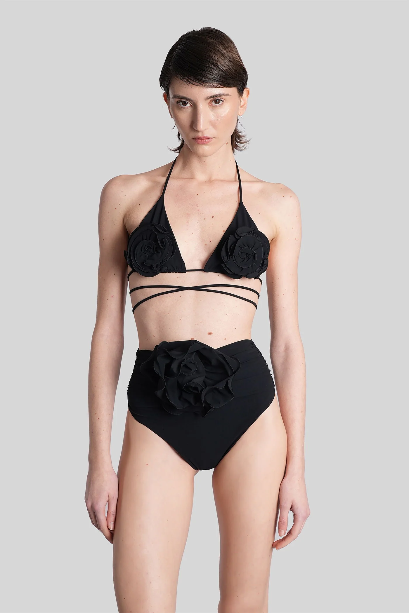 Swim bra 01 Beachwear in black polyamide