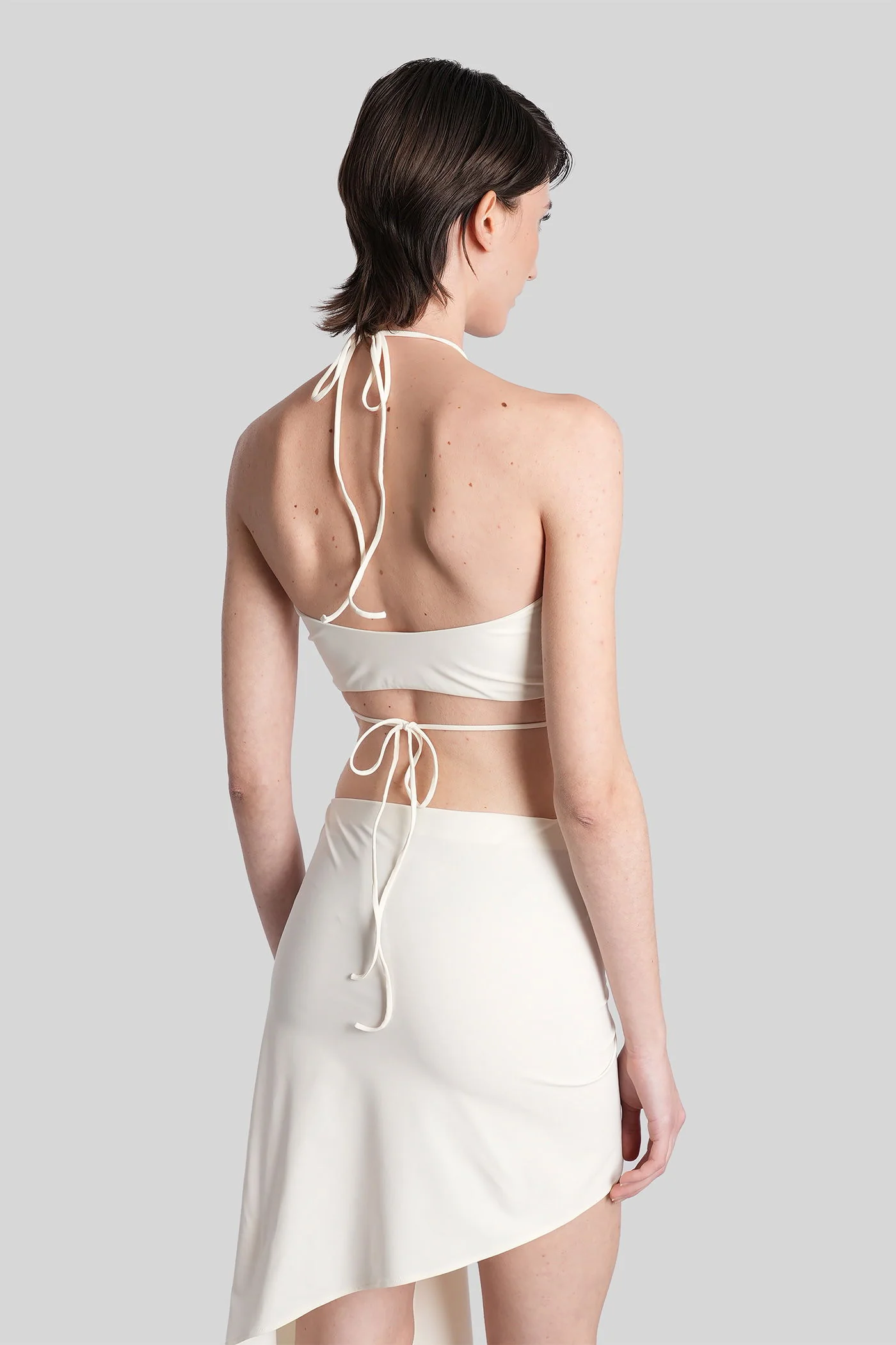 Swim bra 03 Beachwear in white polyamide - Image 2