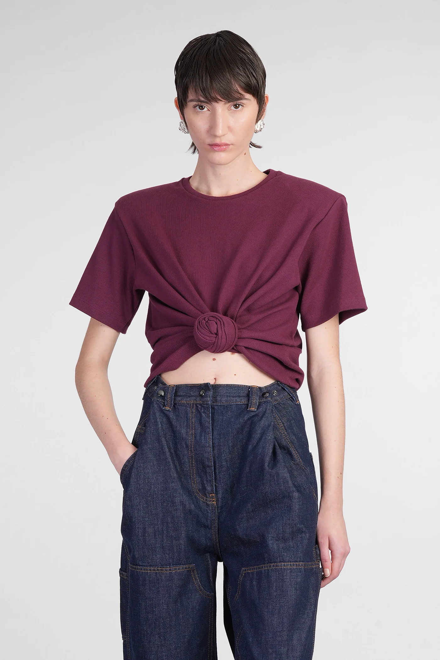Tshirt 01 T-Shirt in bordeaux cotton