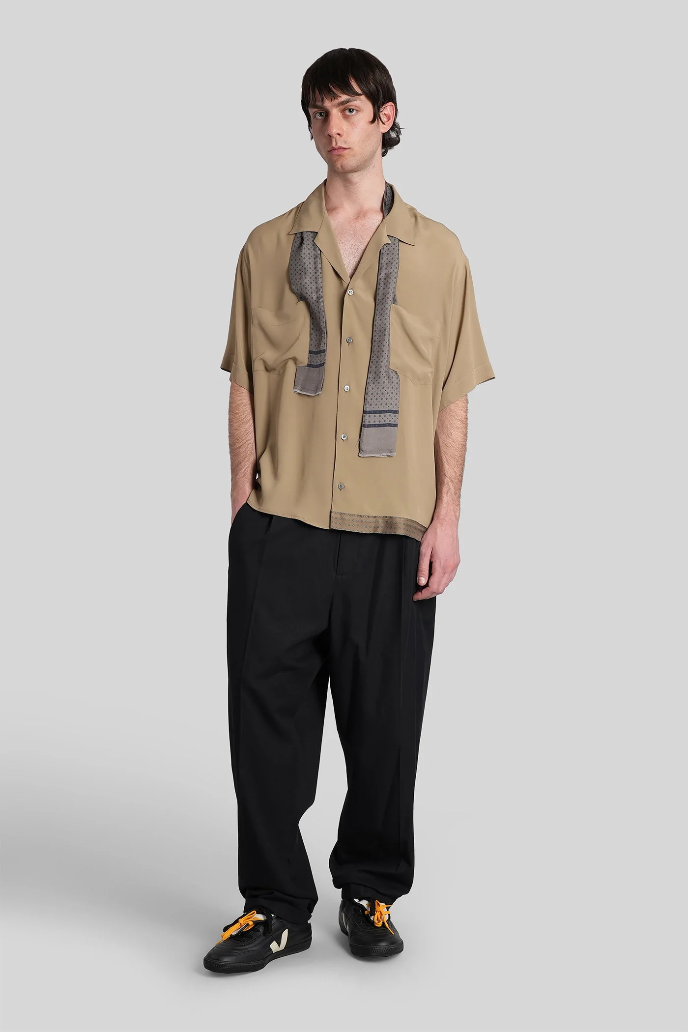 Shirt in beige acetate - Image 2