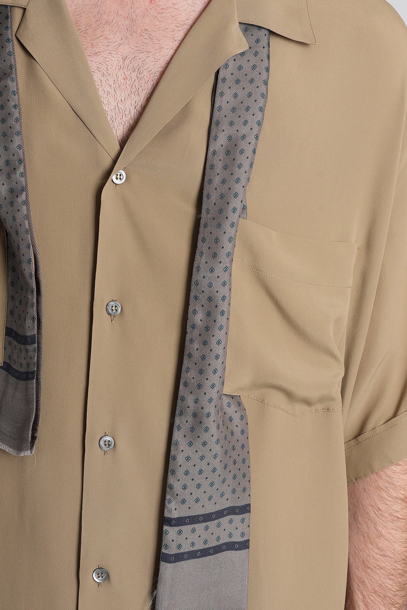Shirt in beige acetate - Image 5