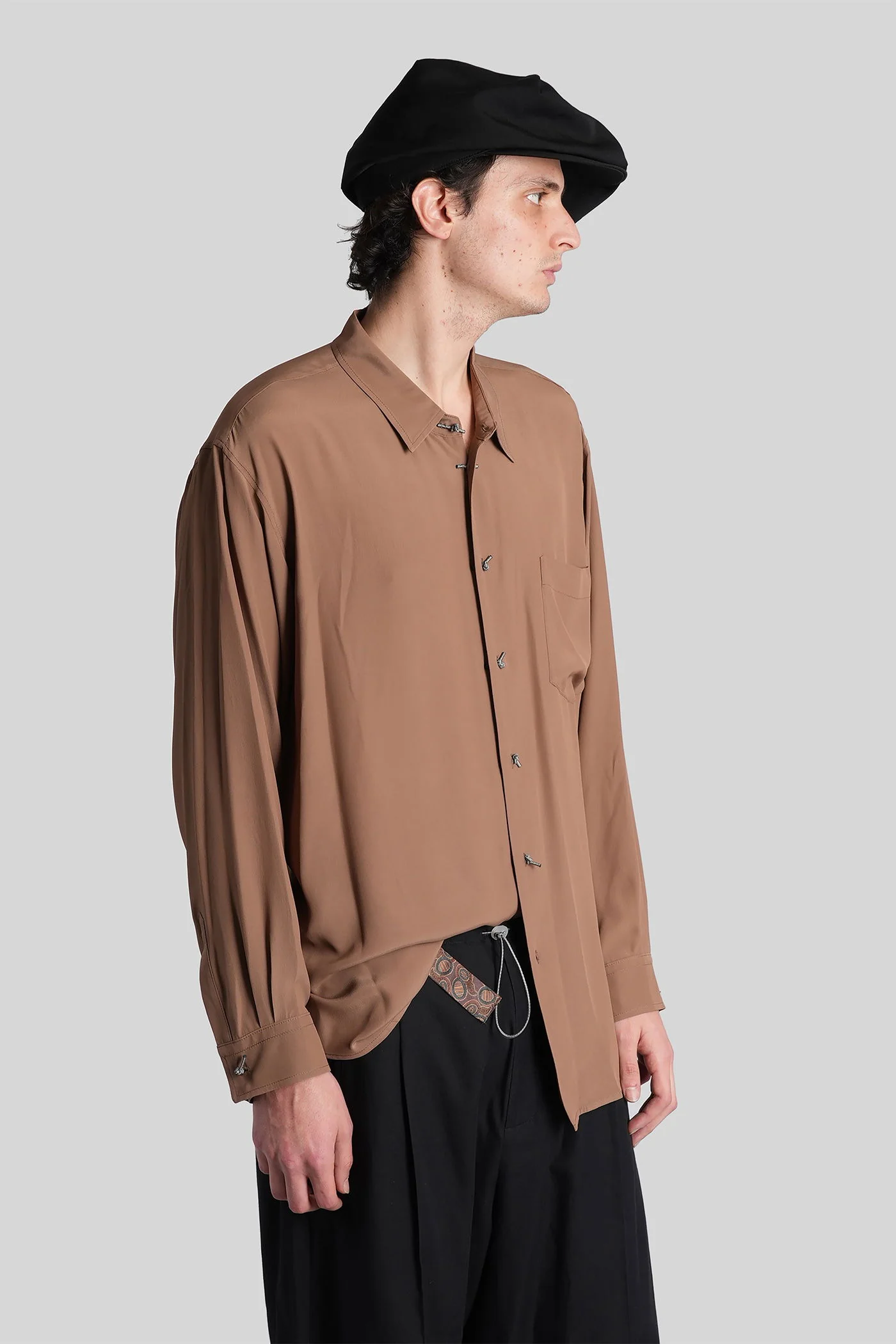 Shirt in brown acetate - Image 4