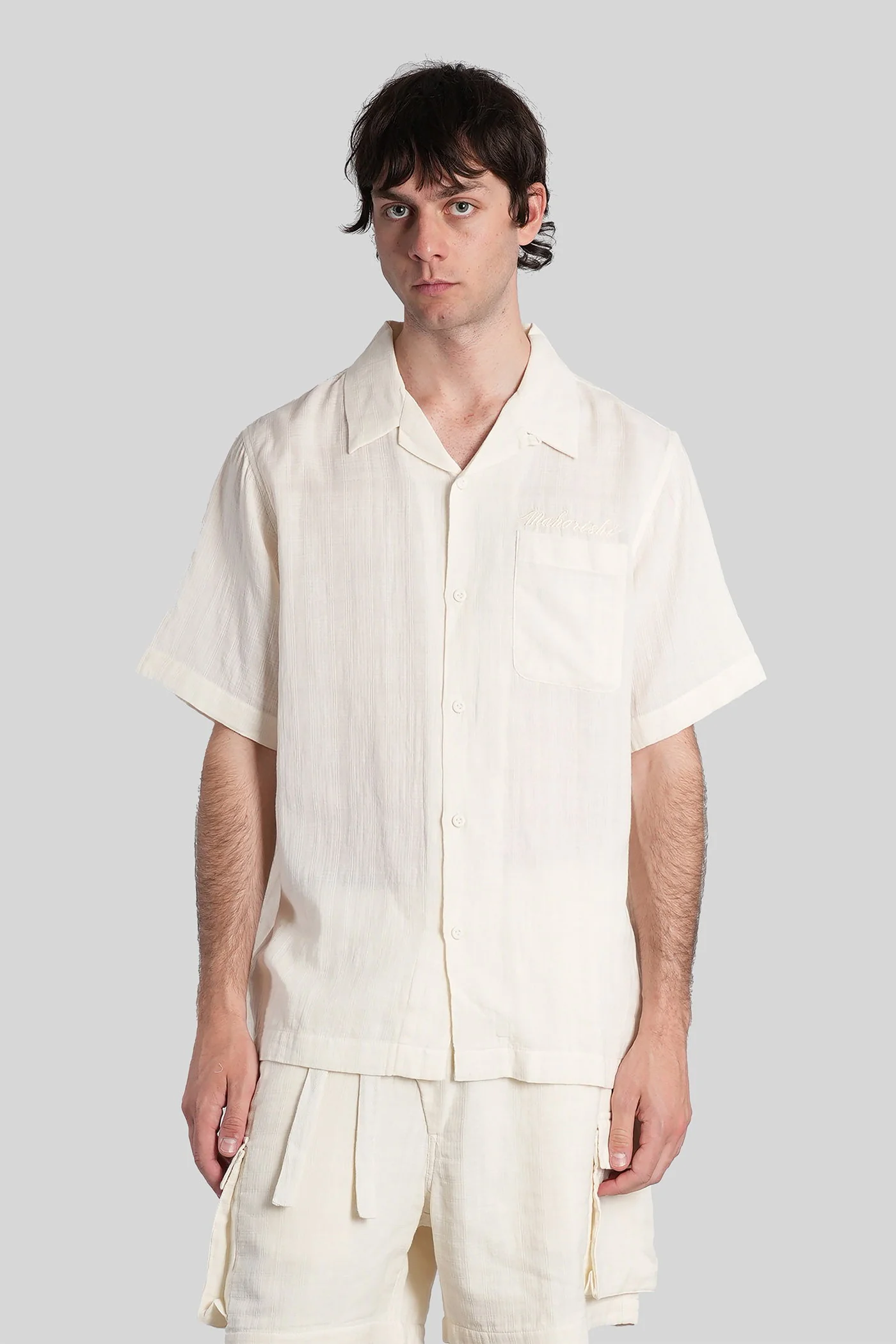 Shirt in beige cotton