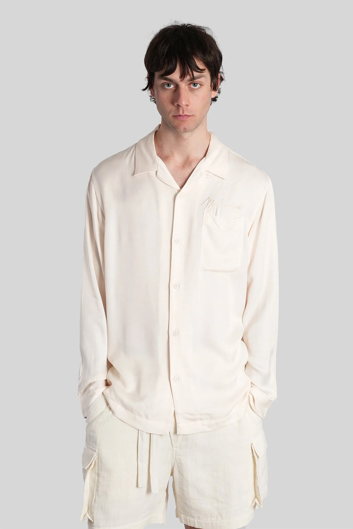 Shirt in beige polyamide polyester