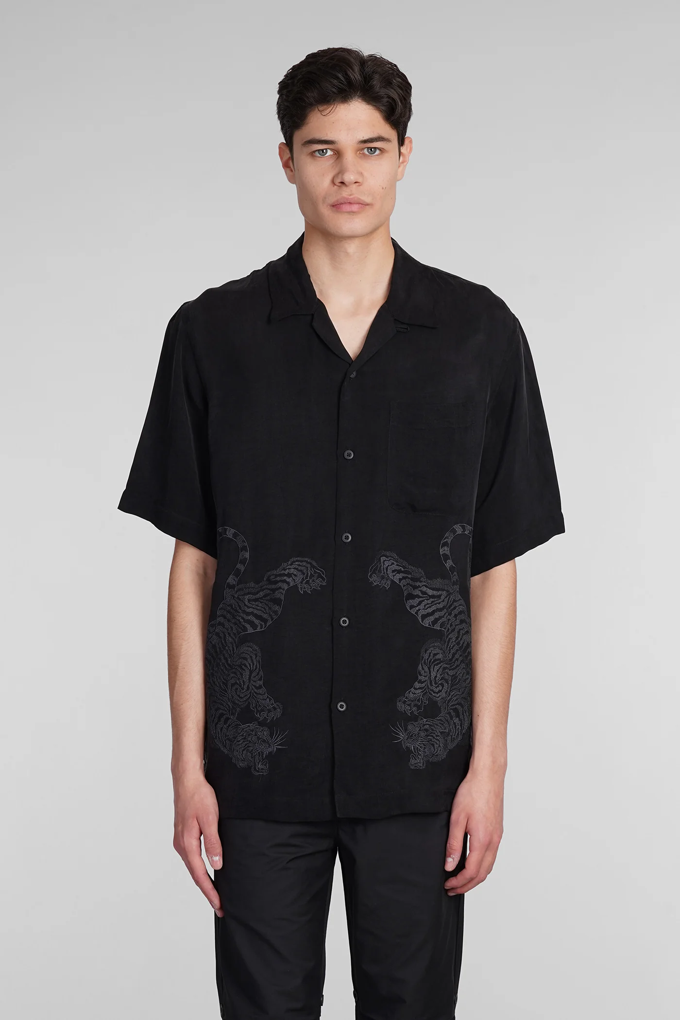 Shirt in black polyamide polyester