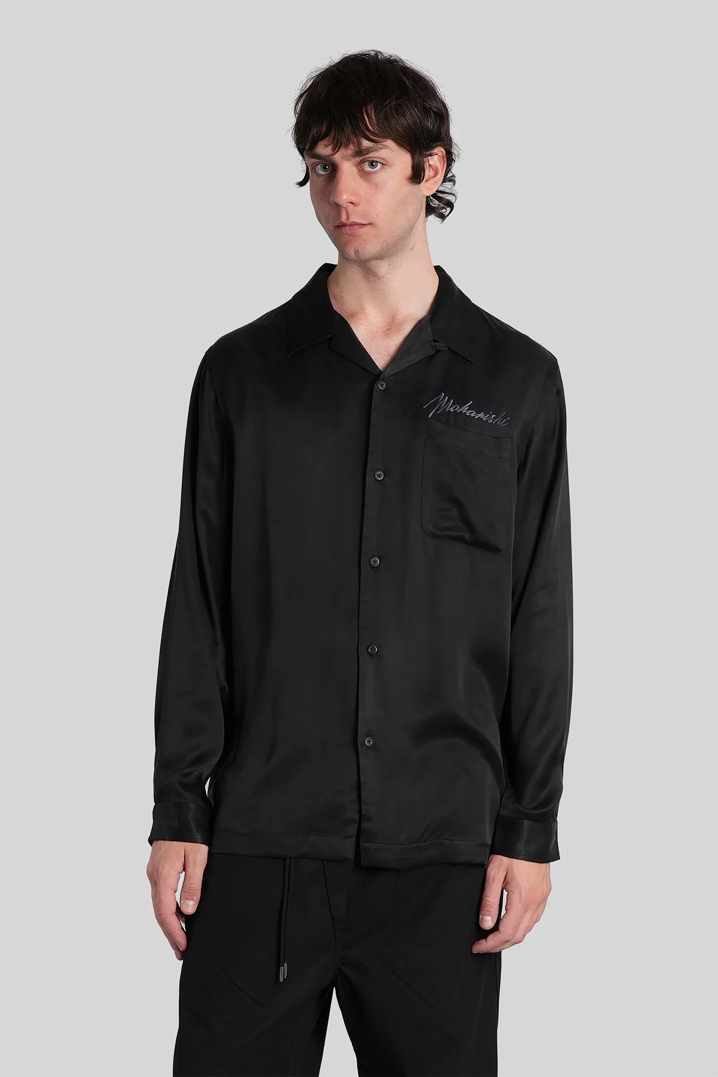 Shirt in black polyamide polyester
