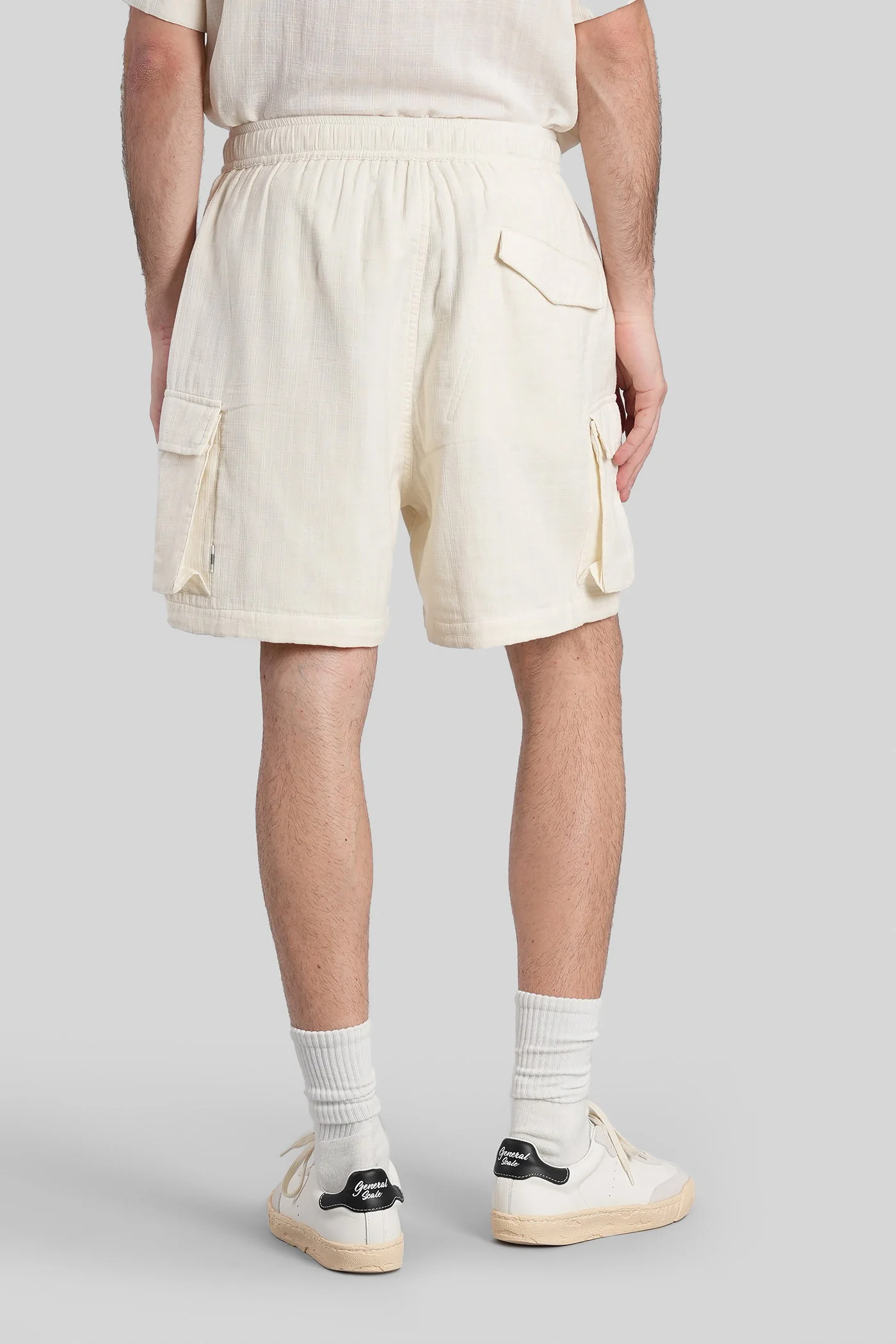 Shorts in beige cotton - Image 3