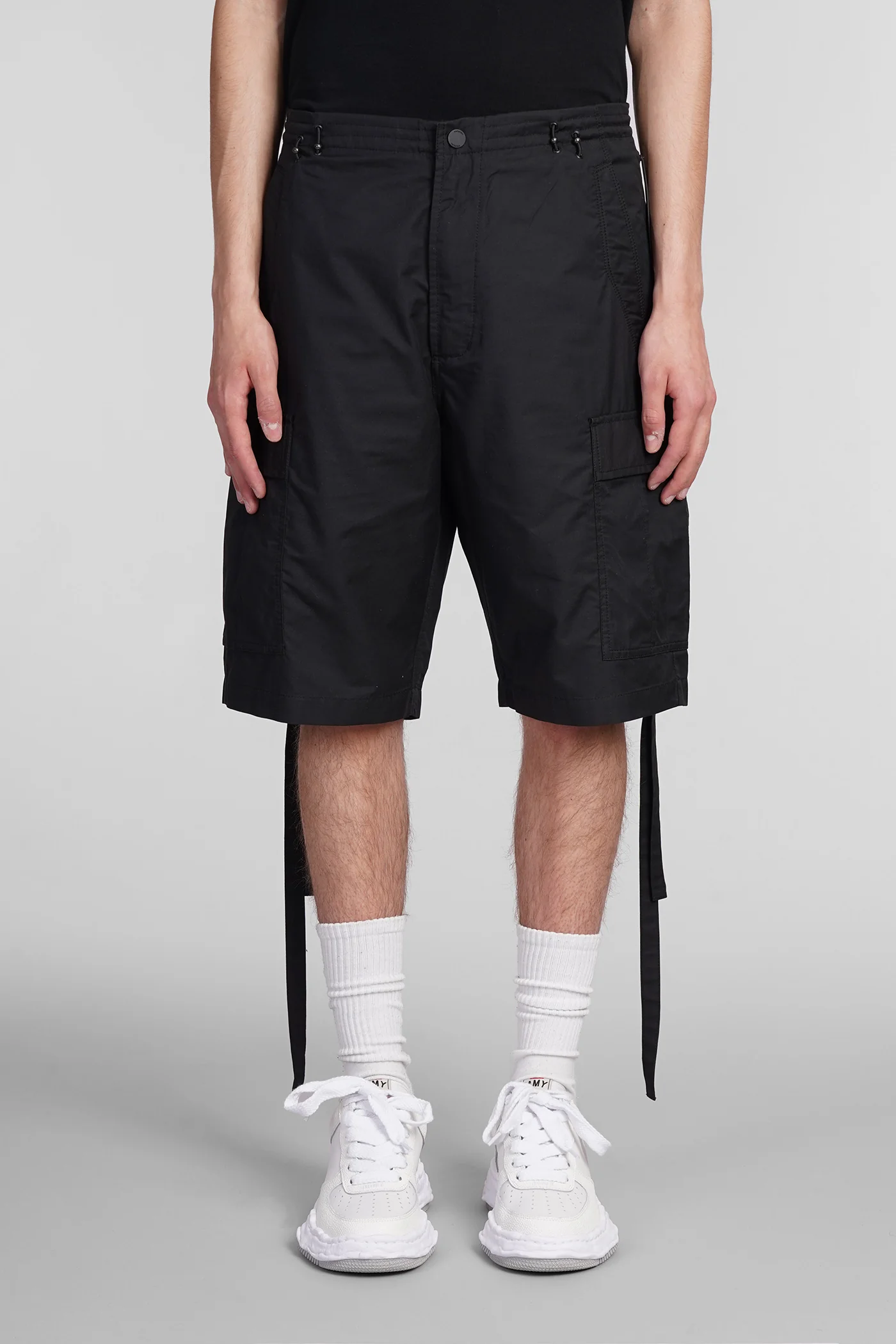 Shorts in black cotton