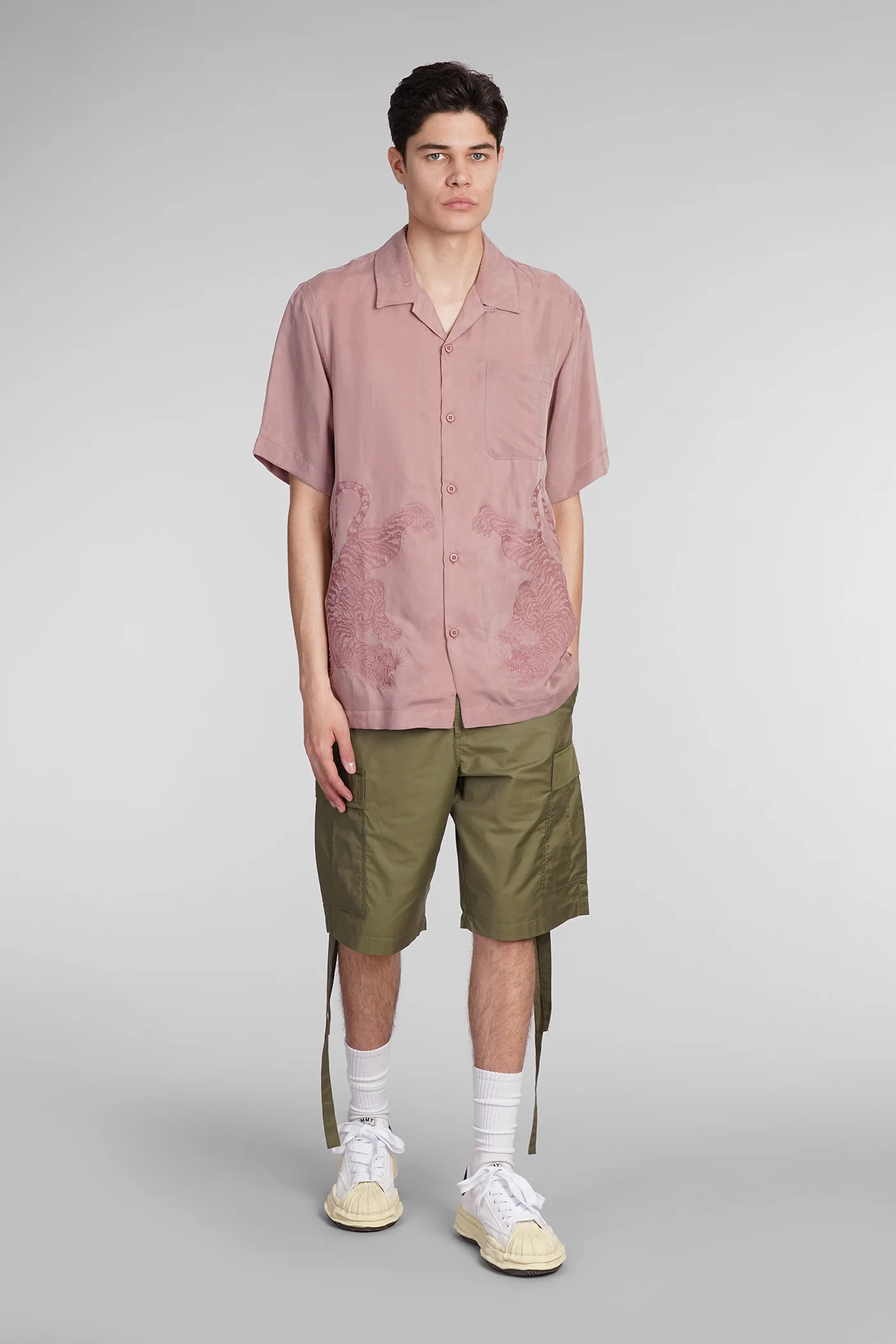 Shorts in green cotton - Image 2