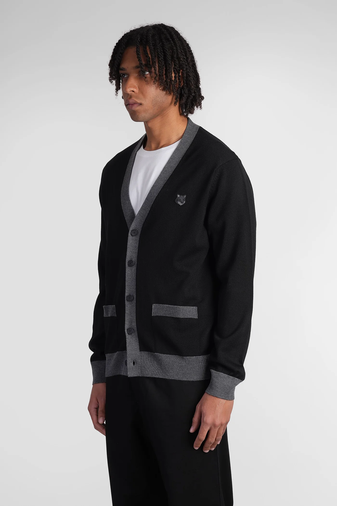 Cardigan in black wool - Image 4
