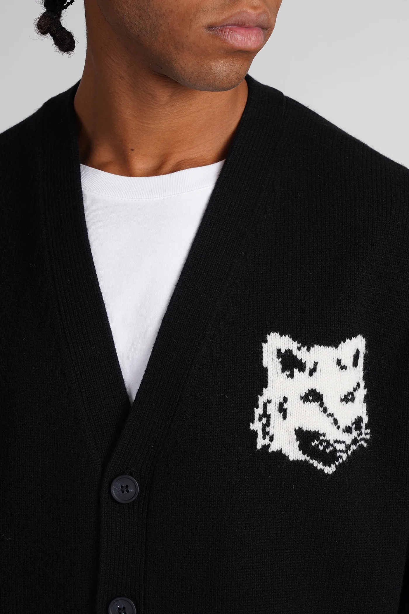 Cardigan in black wool - Image 5