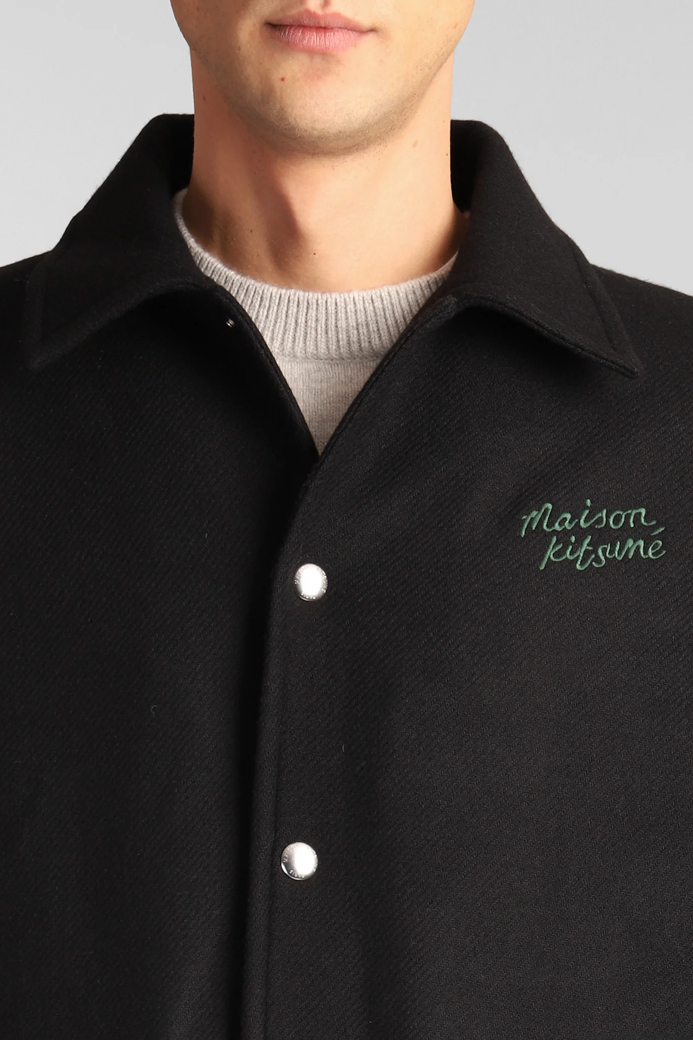 Casual jacket in black wool - Image 5
