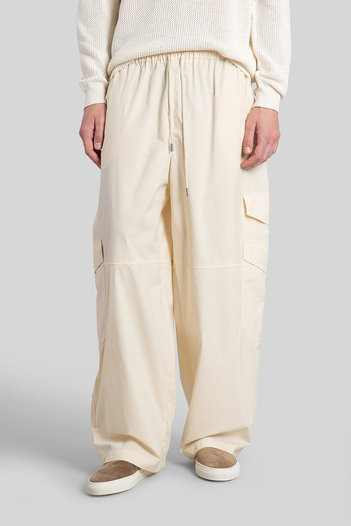Pants in beige cotton