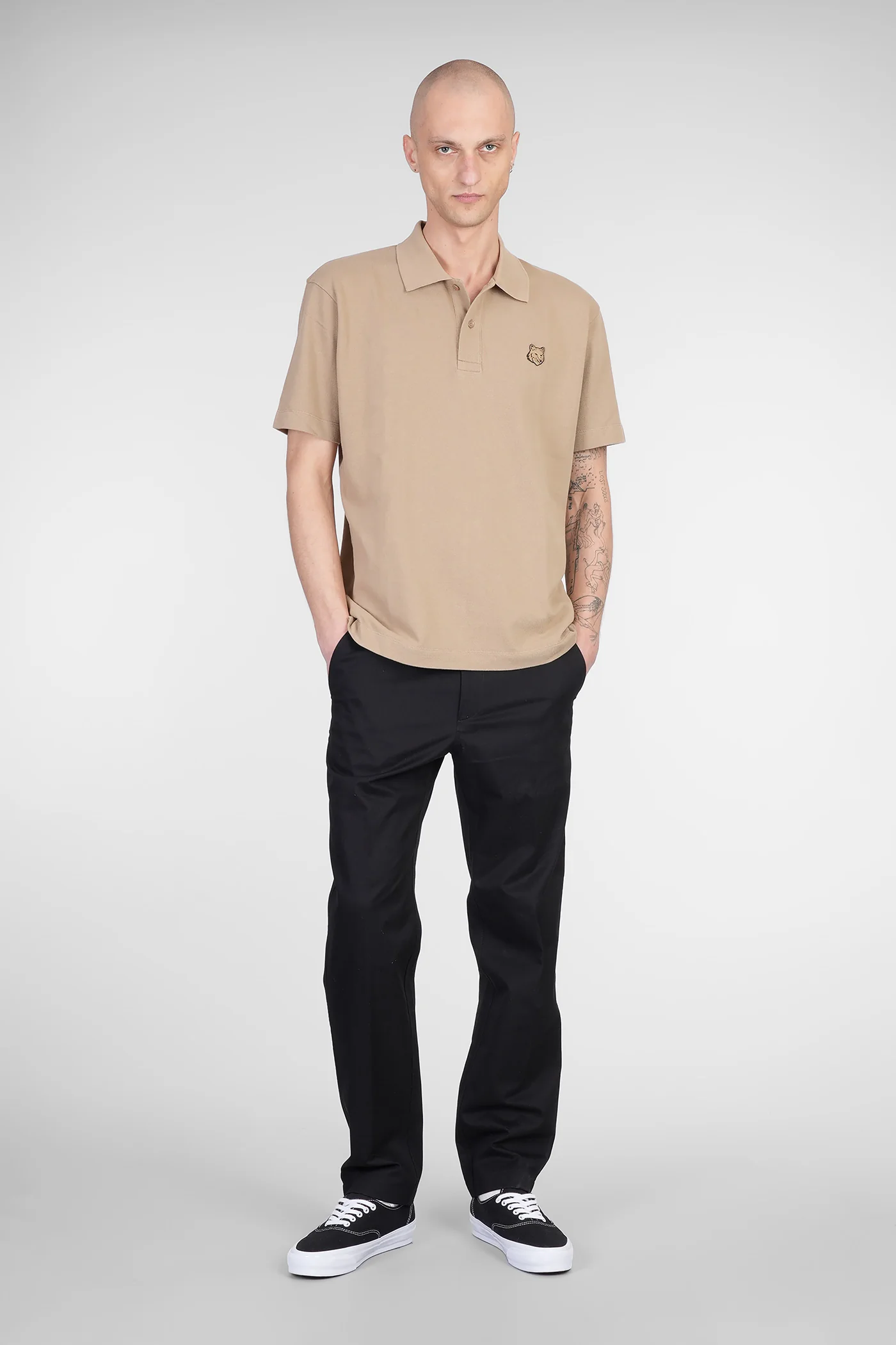 Polo in beige cotton - Image 2