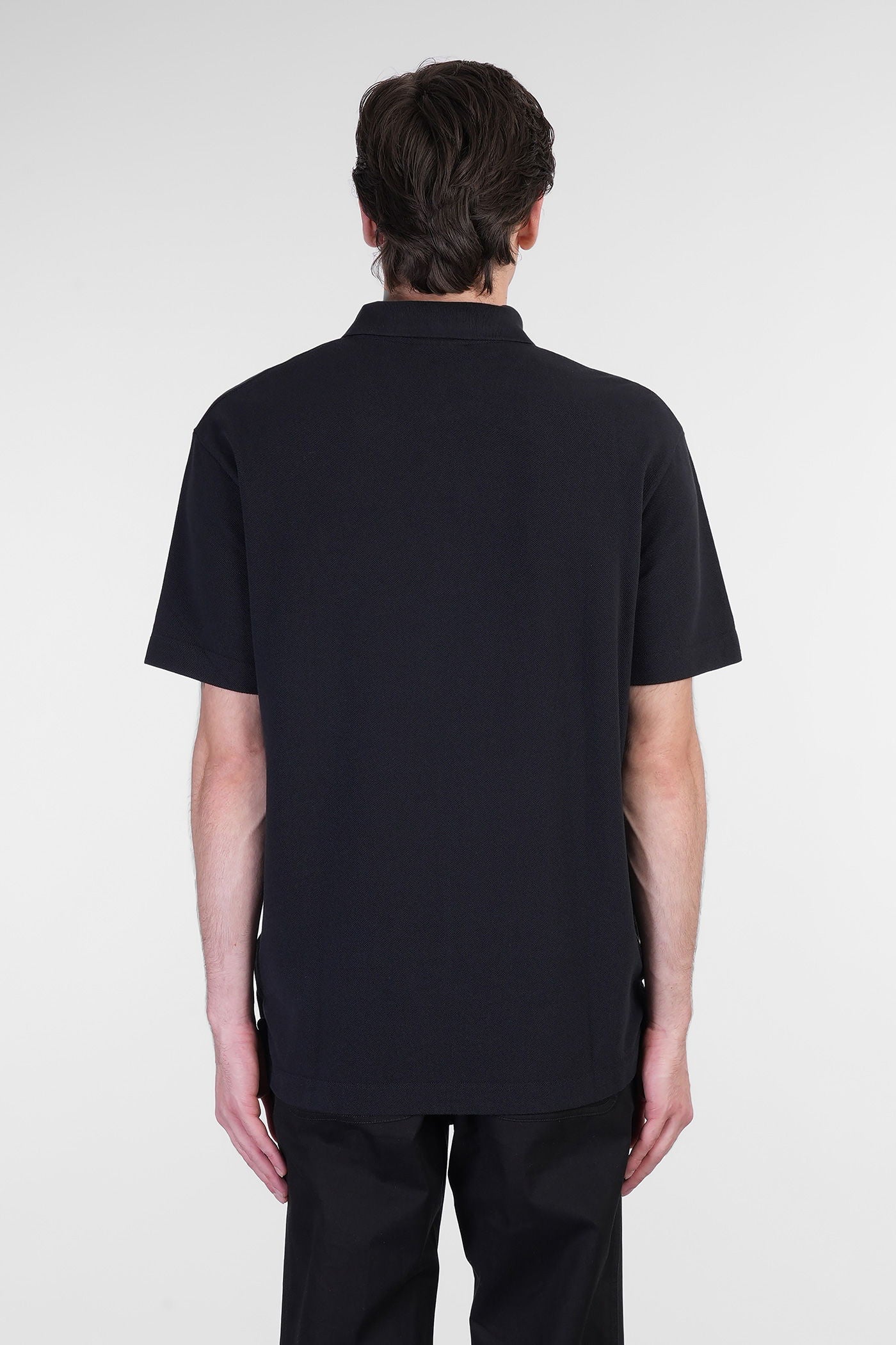 Polo in black cotton - Image 3