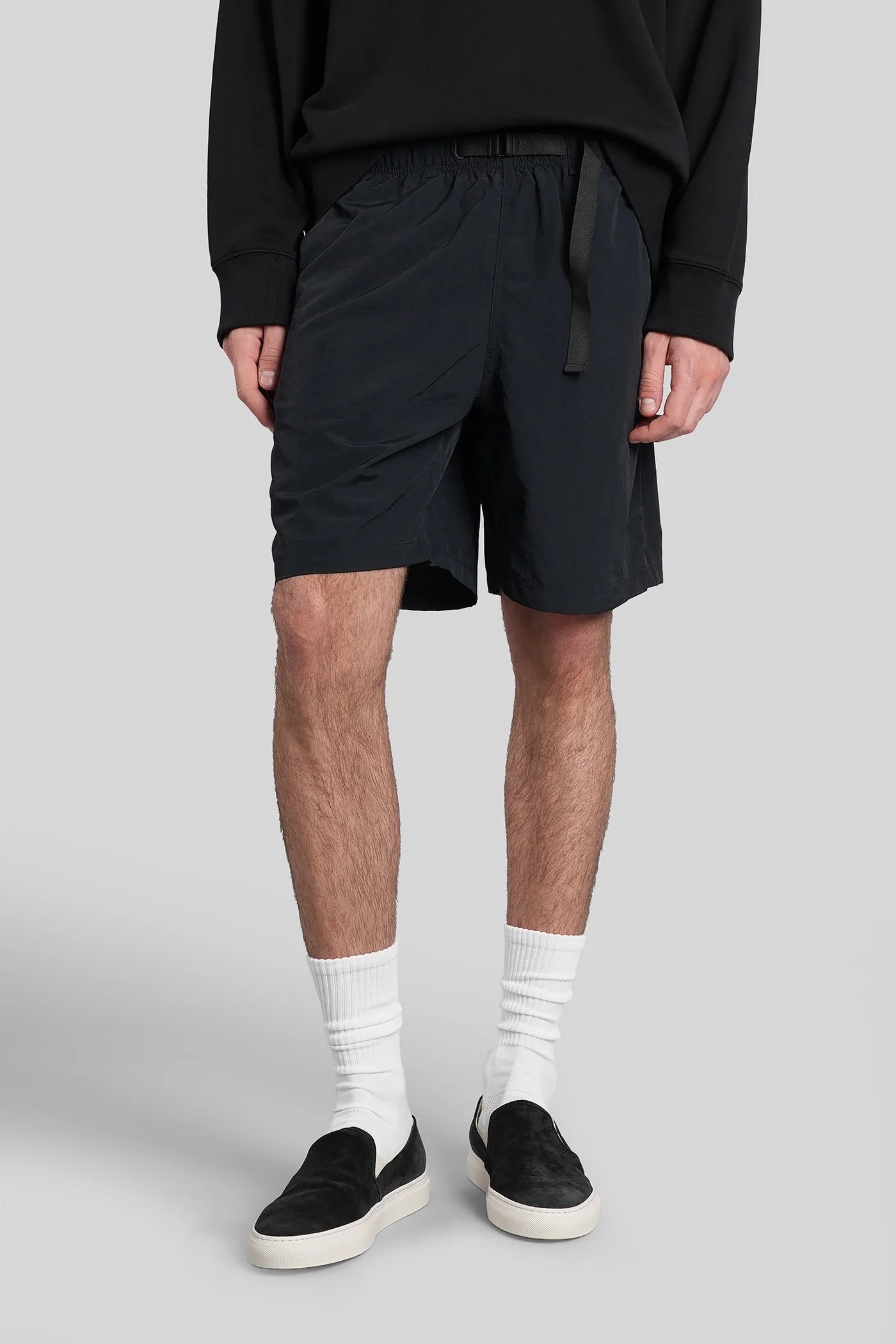 Shorts in black polyamide