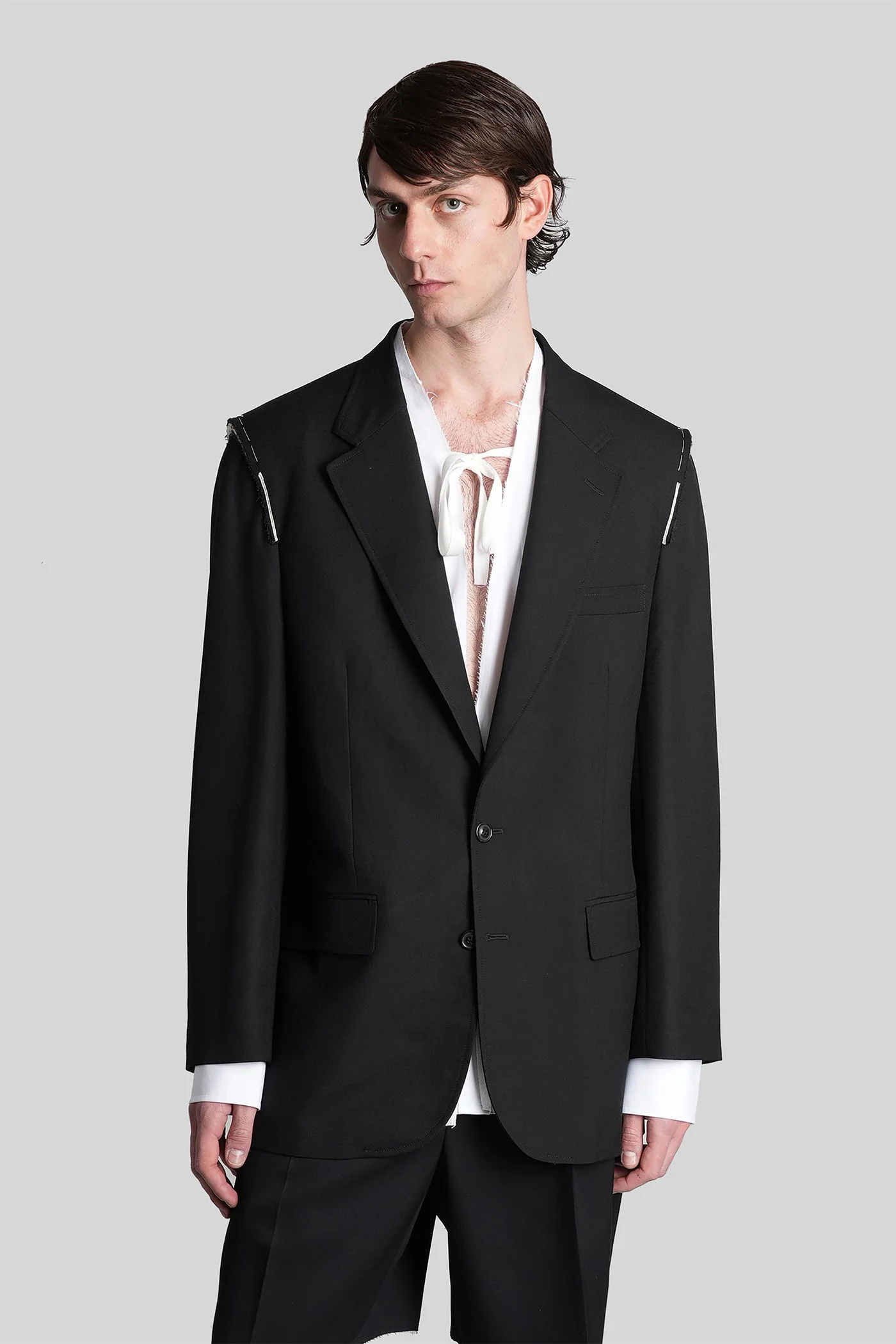 Blazer in black wool