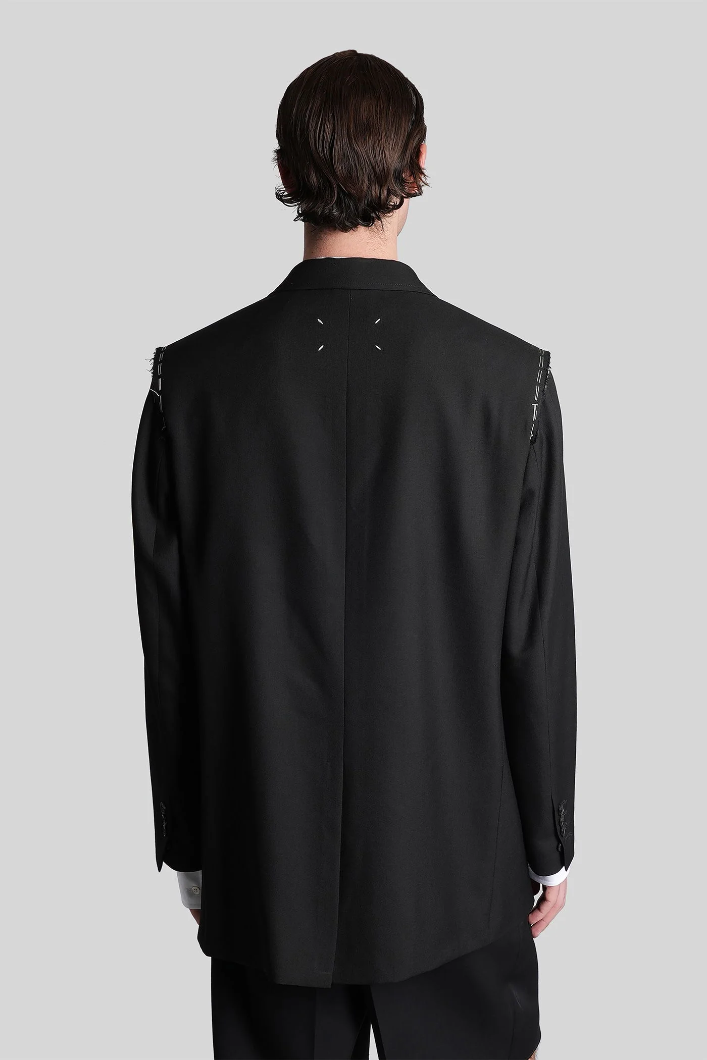 Blazer in black wool - Image 3