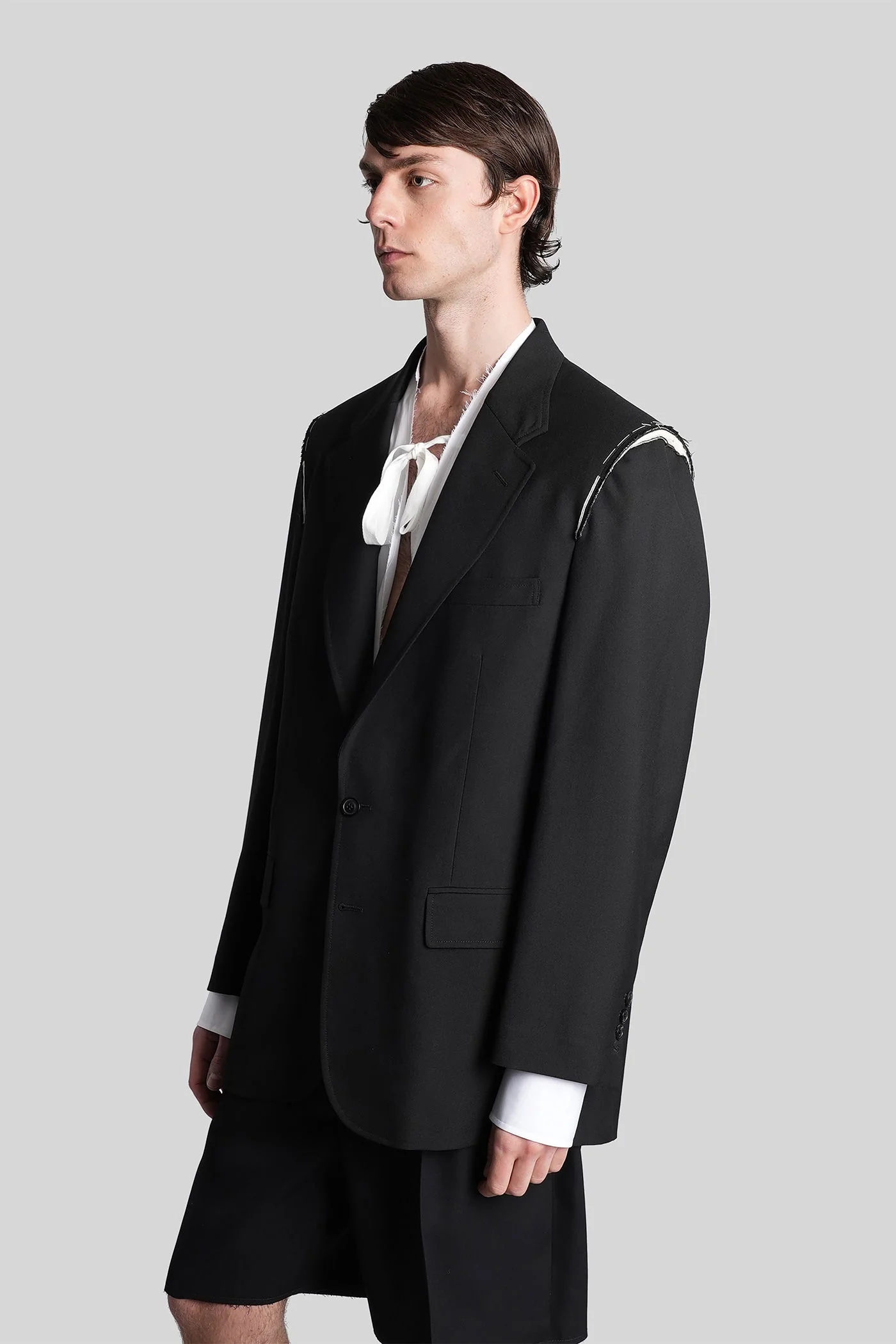 Blazer in black wool - Image 4