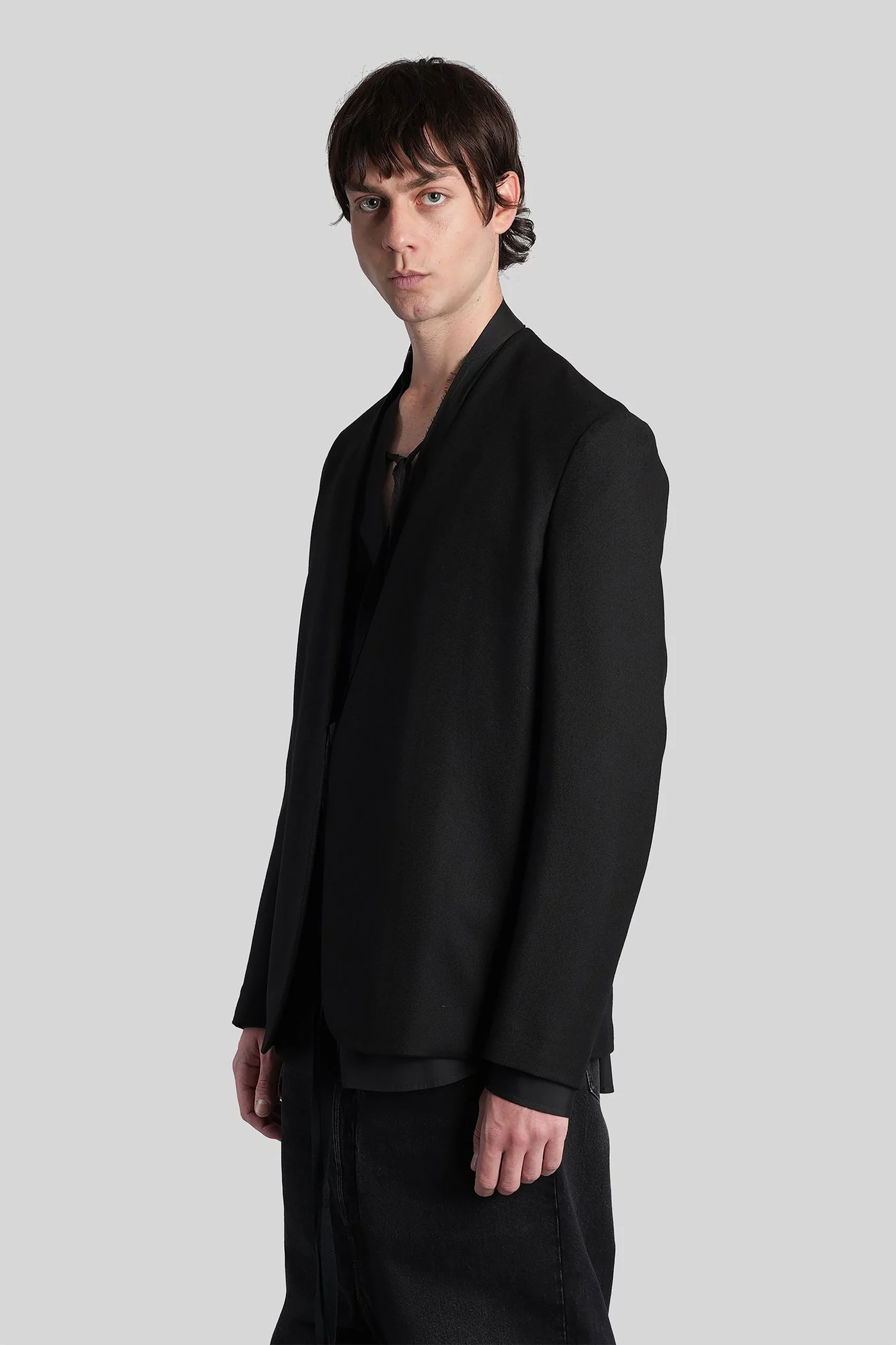 Blazer in black wool - Image 4