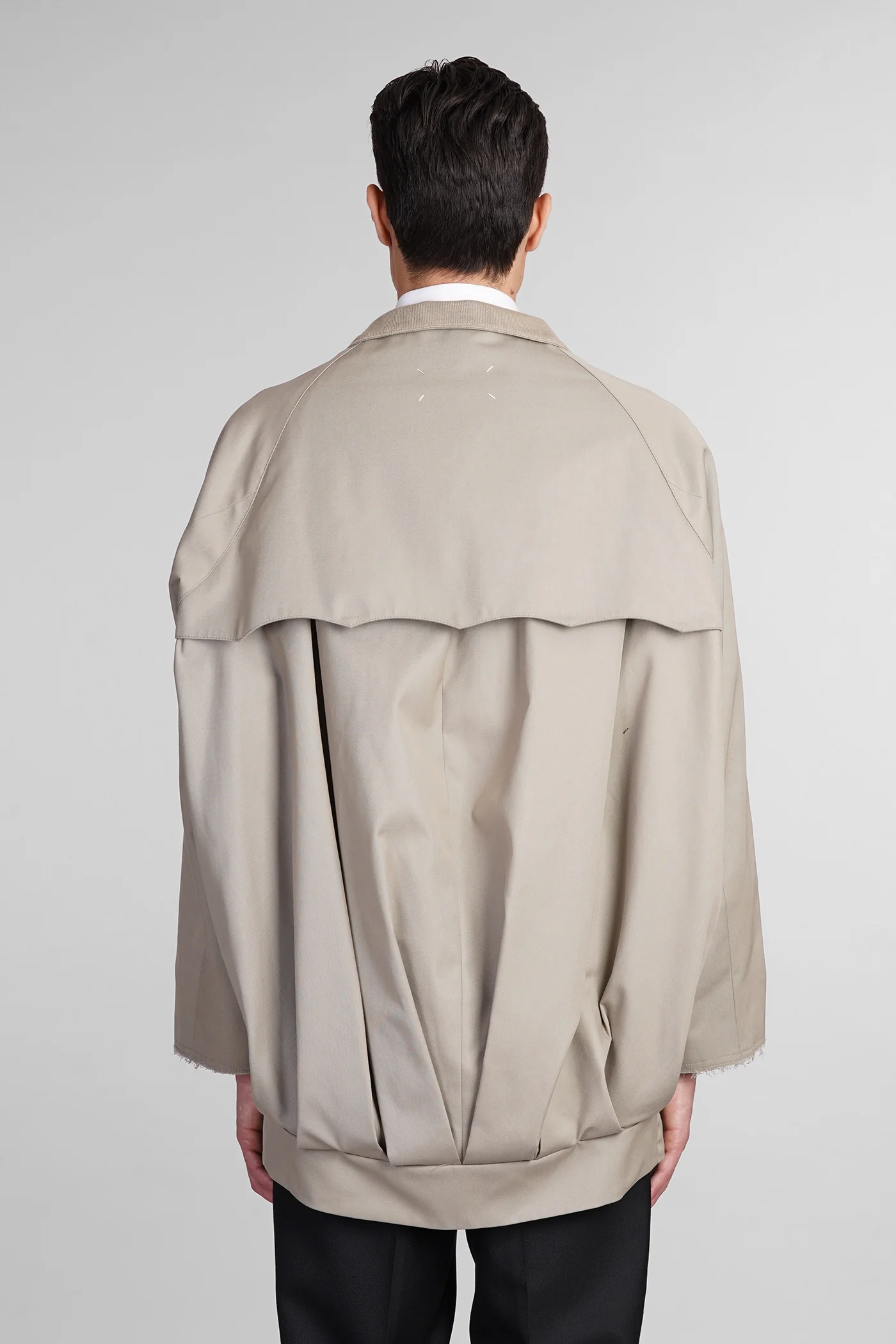 Casual jacket in taupe polyester - Image 3