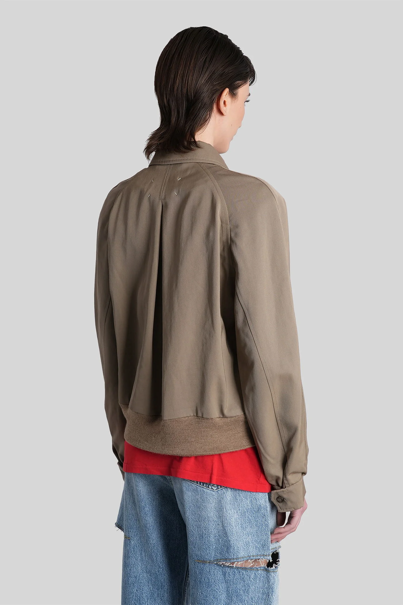 Casual jacket in taupe wool - Image 3