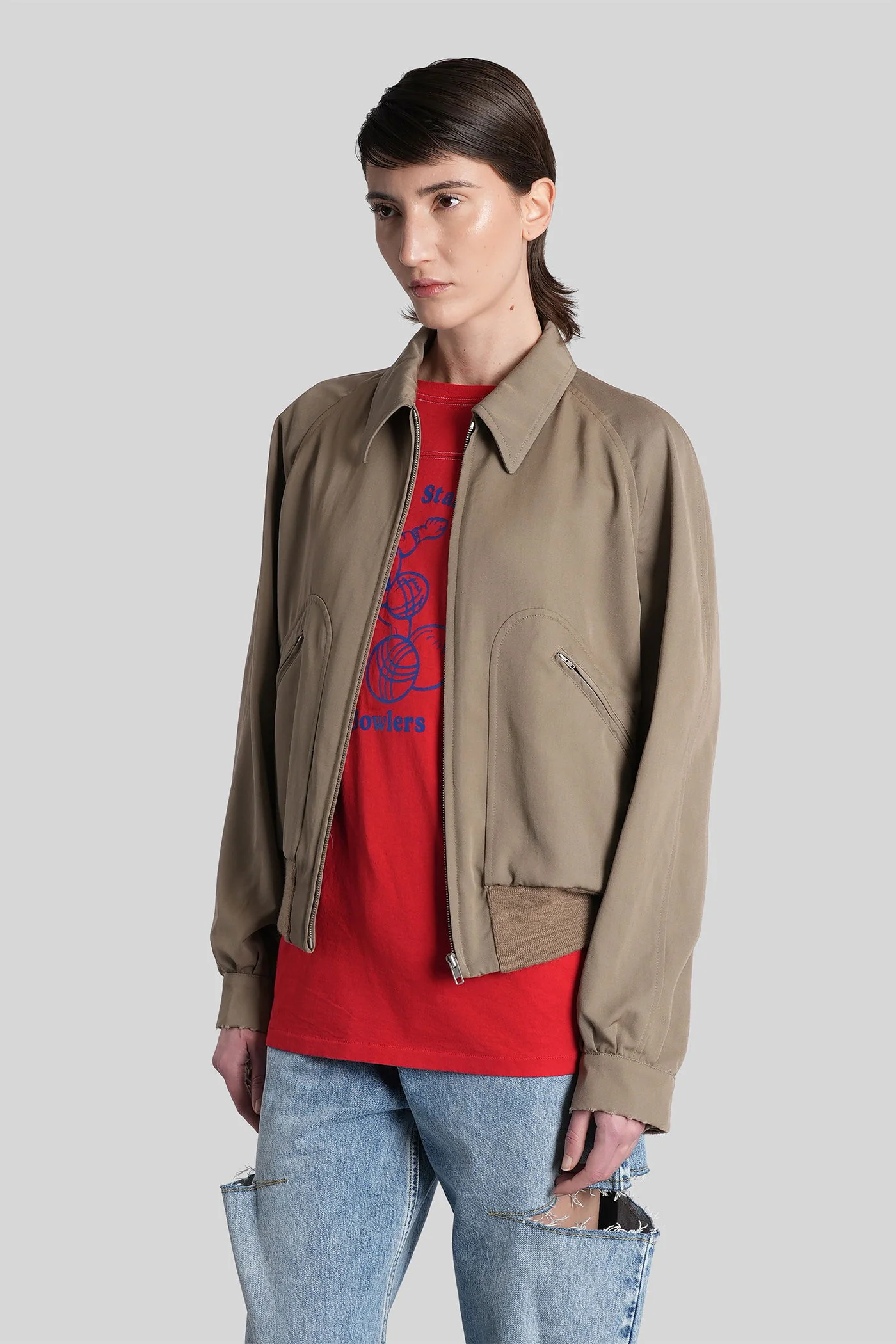 Casual jacket in taupe wool - Image 4