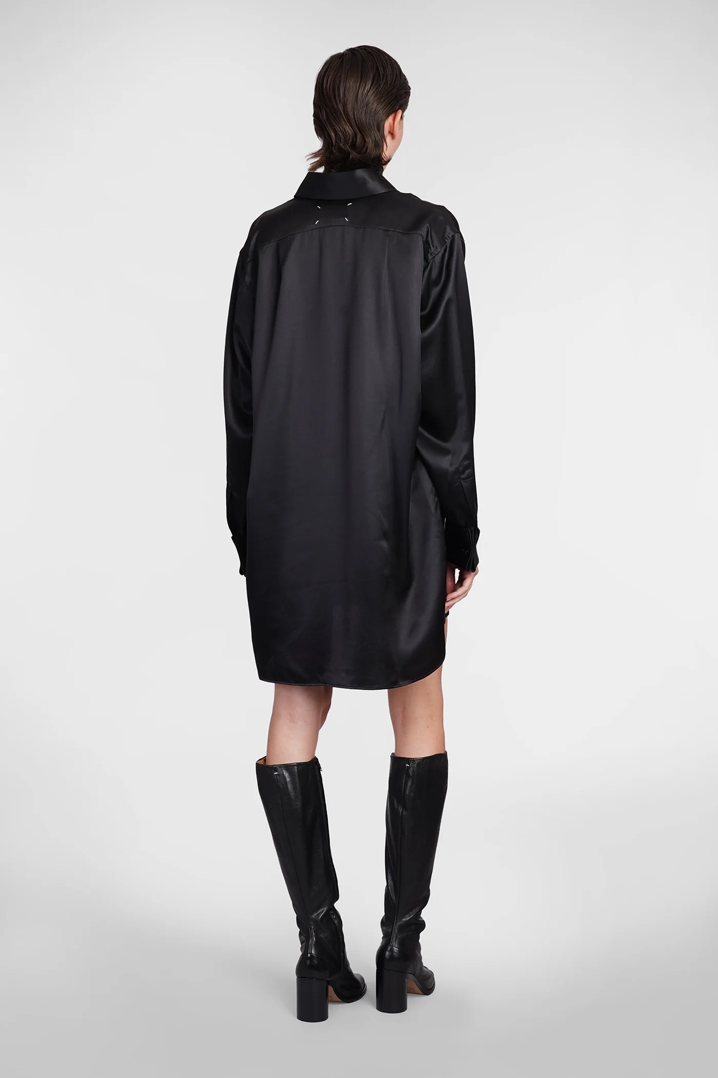 Dress woman  in black silk - Image 3