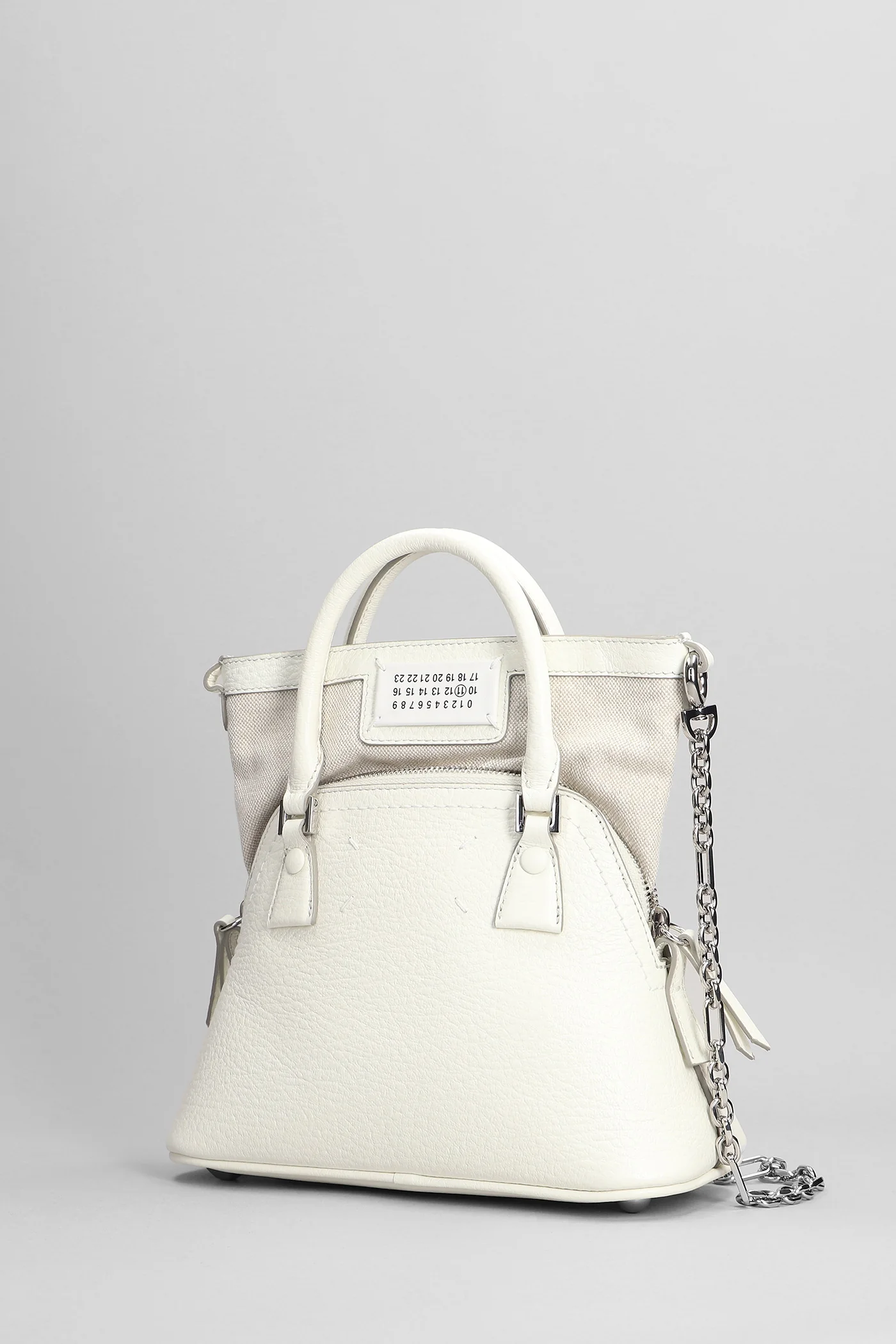 Hand bag in white leather - Image 2