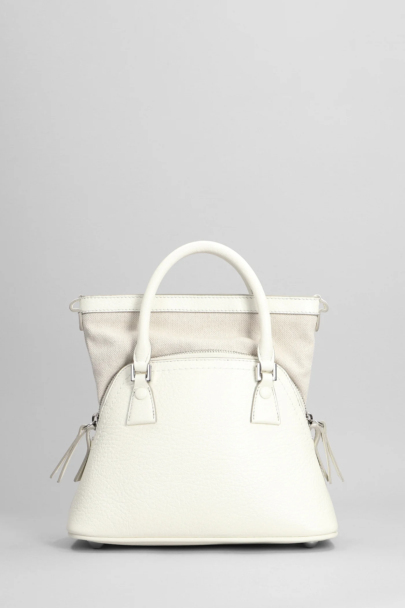 Hand bag in white leather - Image 3