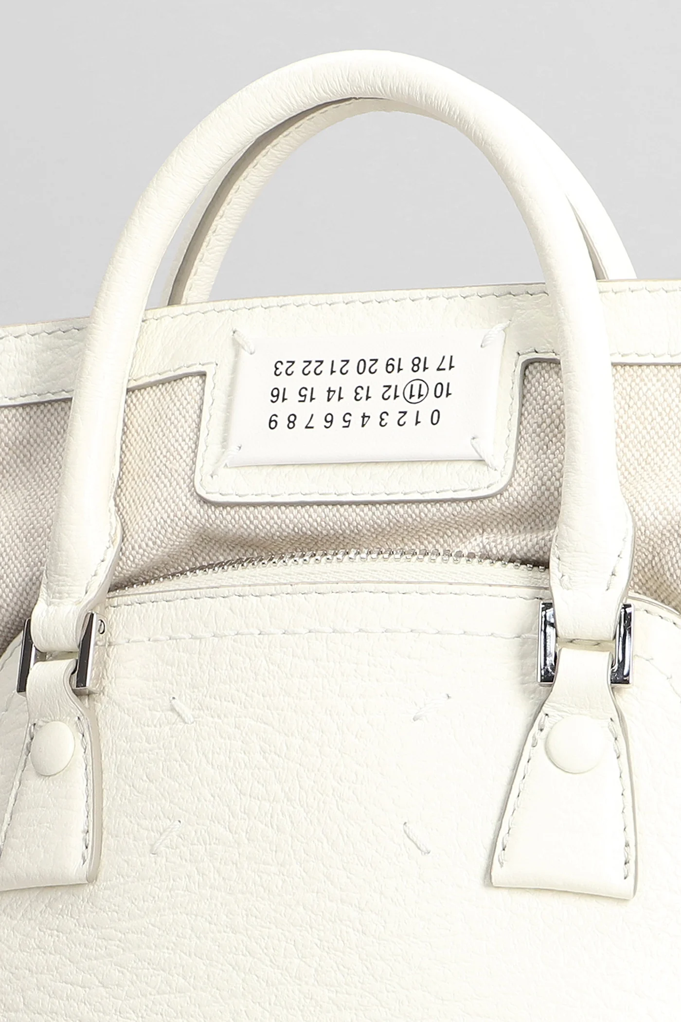 Hand bag in white leather - Image 4