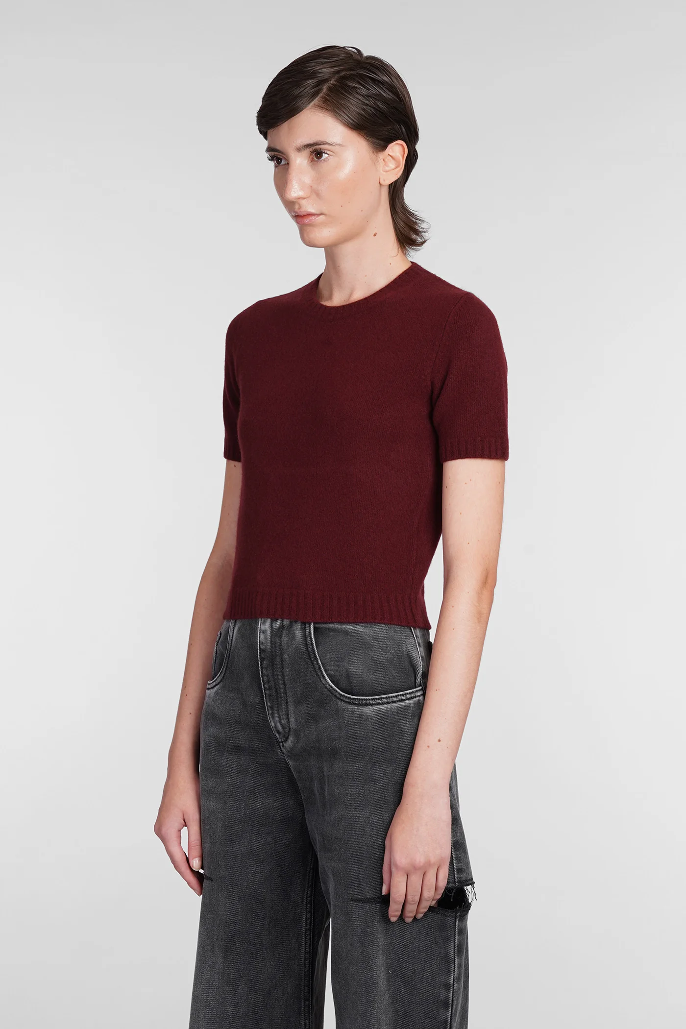 Knitwear in bordeaux wool - Image 4