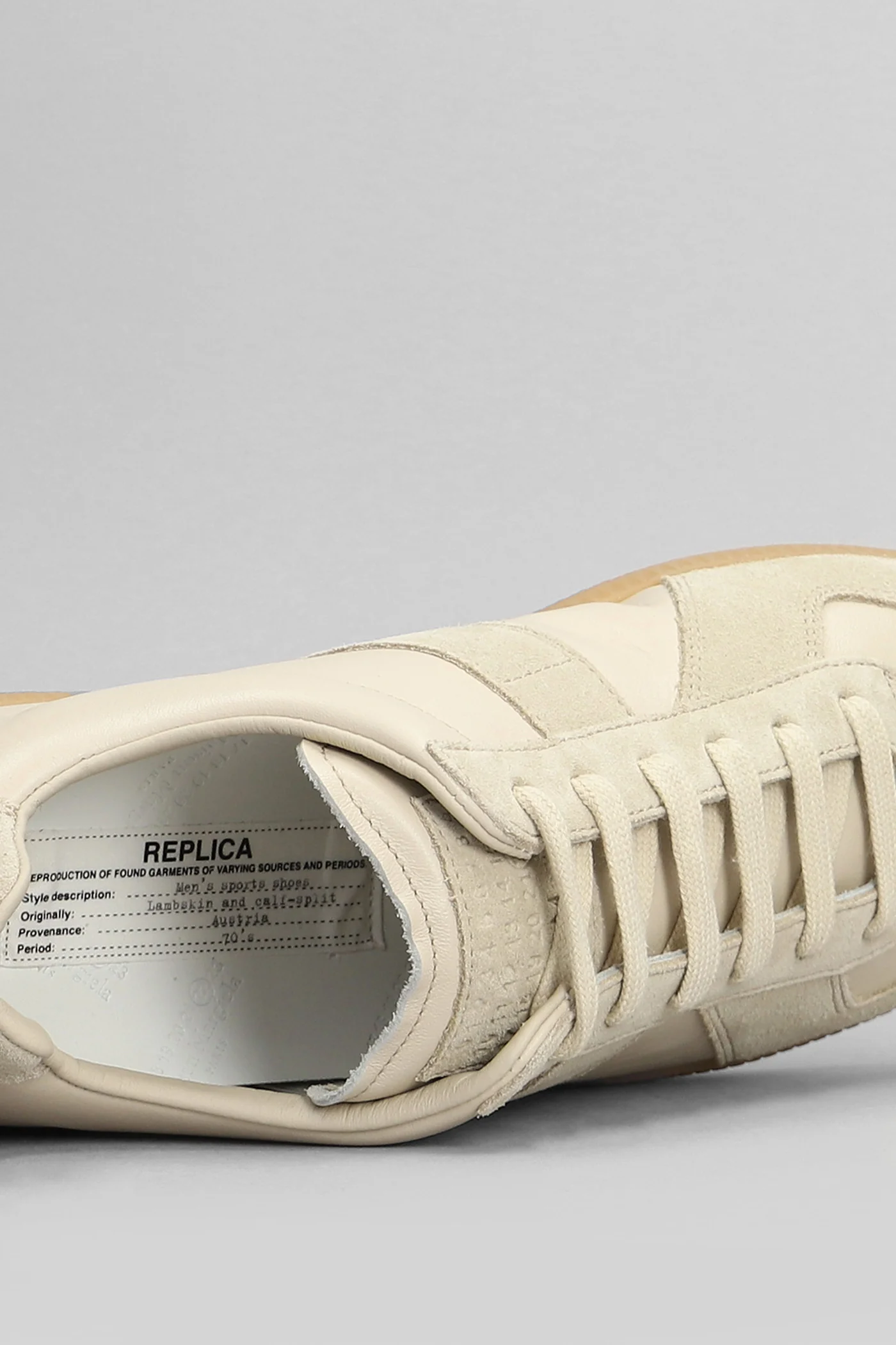 Replica Sneakers in beige suede and leather - Image 5