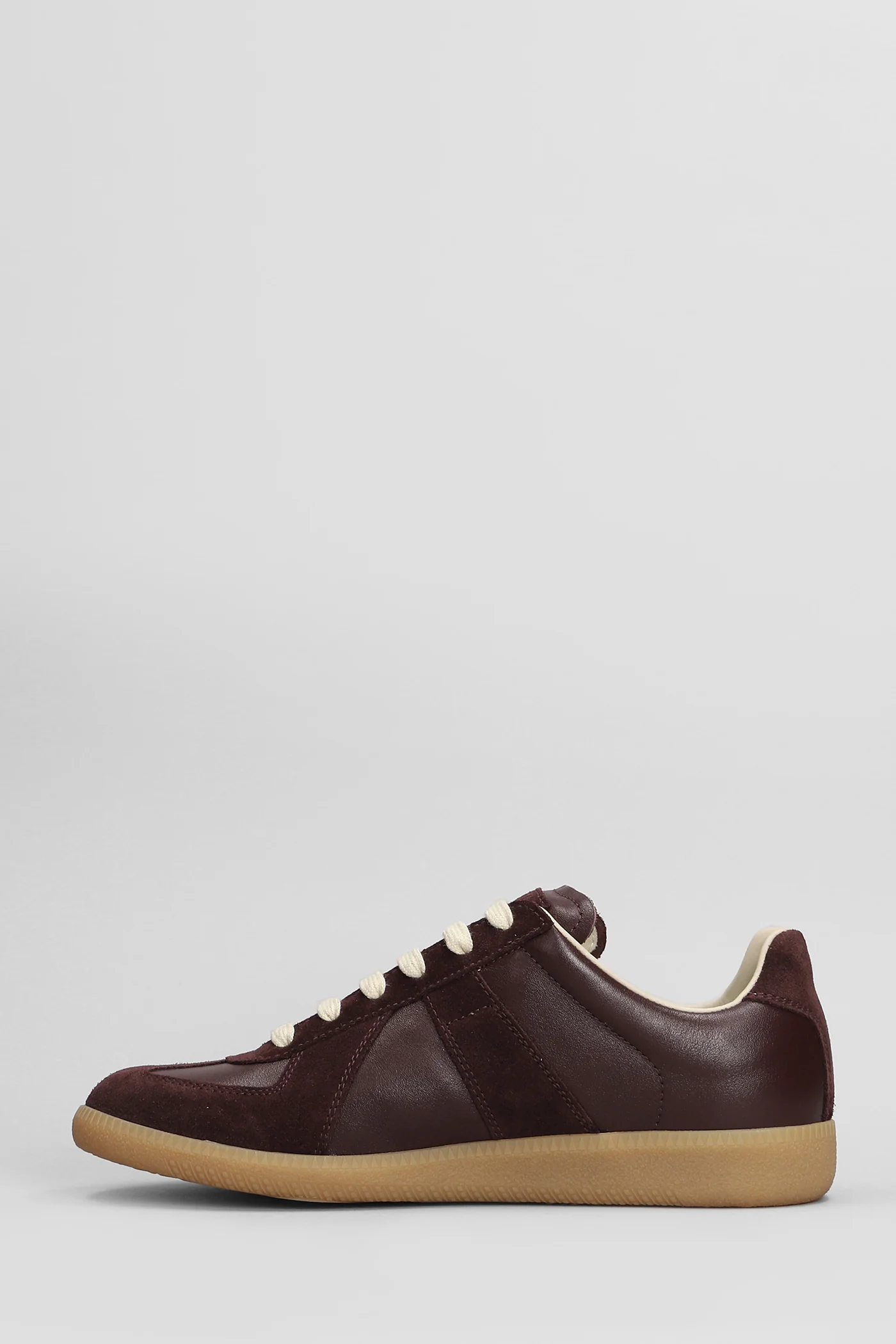Replica Sneakers in bordeaux suede and leather - Image 3